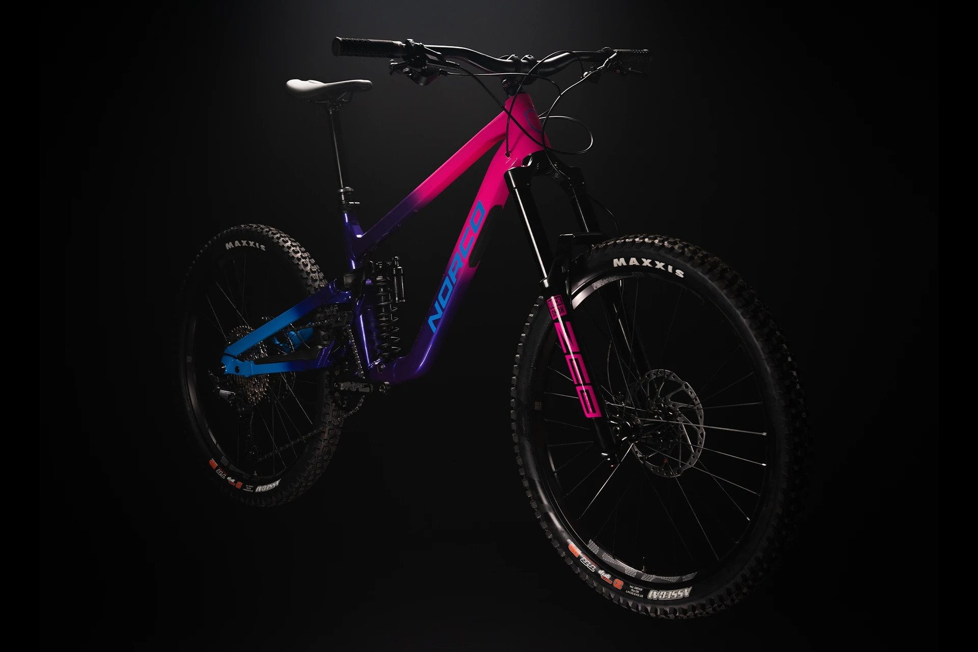NORCO Mountainbike MTB Fully SHORE 2 Purple Pink/Blue 27,5" Diamant, 12 Gang Shimano Shimano Deore RD-M6100 12spd Schaltwerk, Kettenschaltung