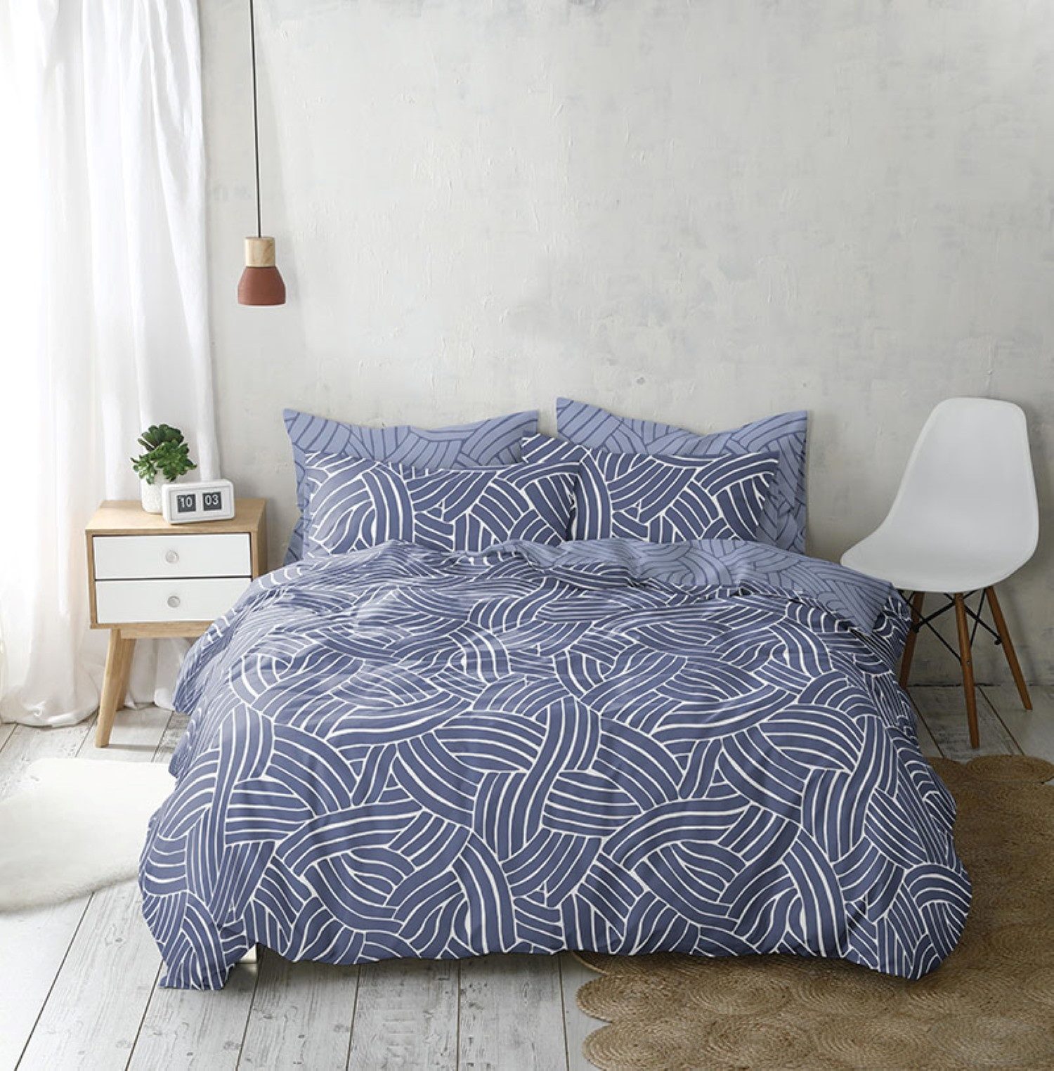 Sympathica Bettwäsche Sympathica Satin Bettwäsche Ellis Knoten Seile blue blau weiß 135x200, Satin, 2 teilig