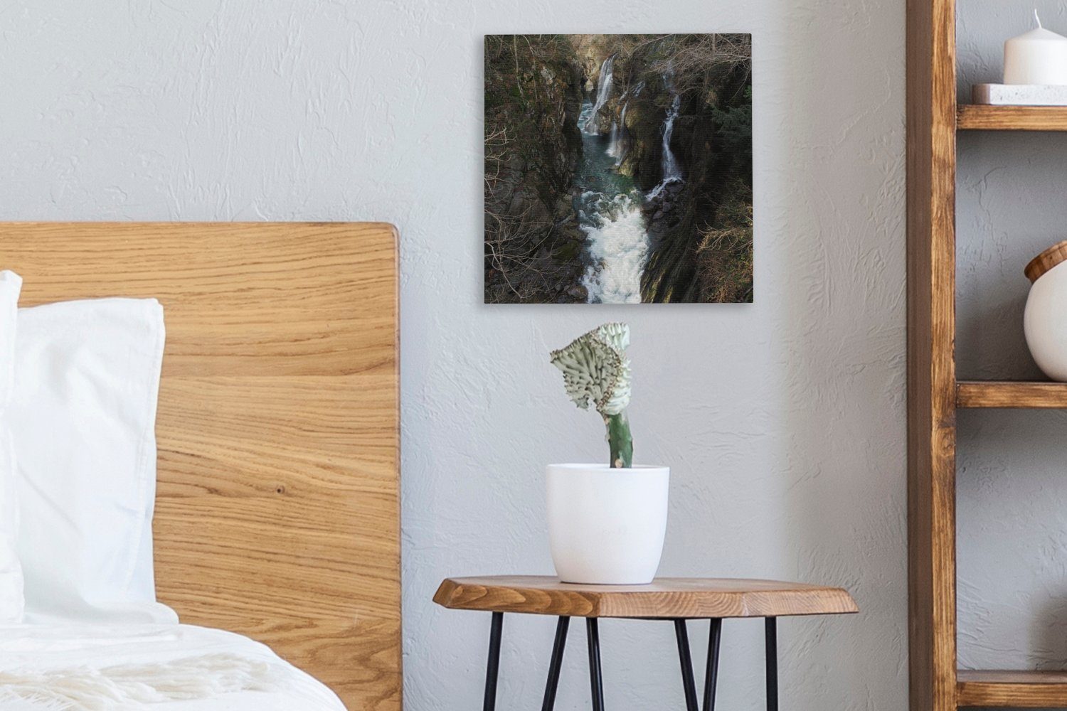 St), (1 für den Bergen OneMillionCanvasses® Grande Nationalpark Wasserfälle im zwischen Val Schlafzimmer Leinwandbild Wohnzimmer in, Leinwand Bilder Wilde