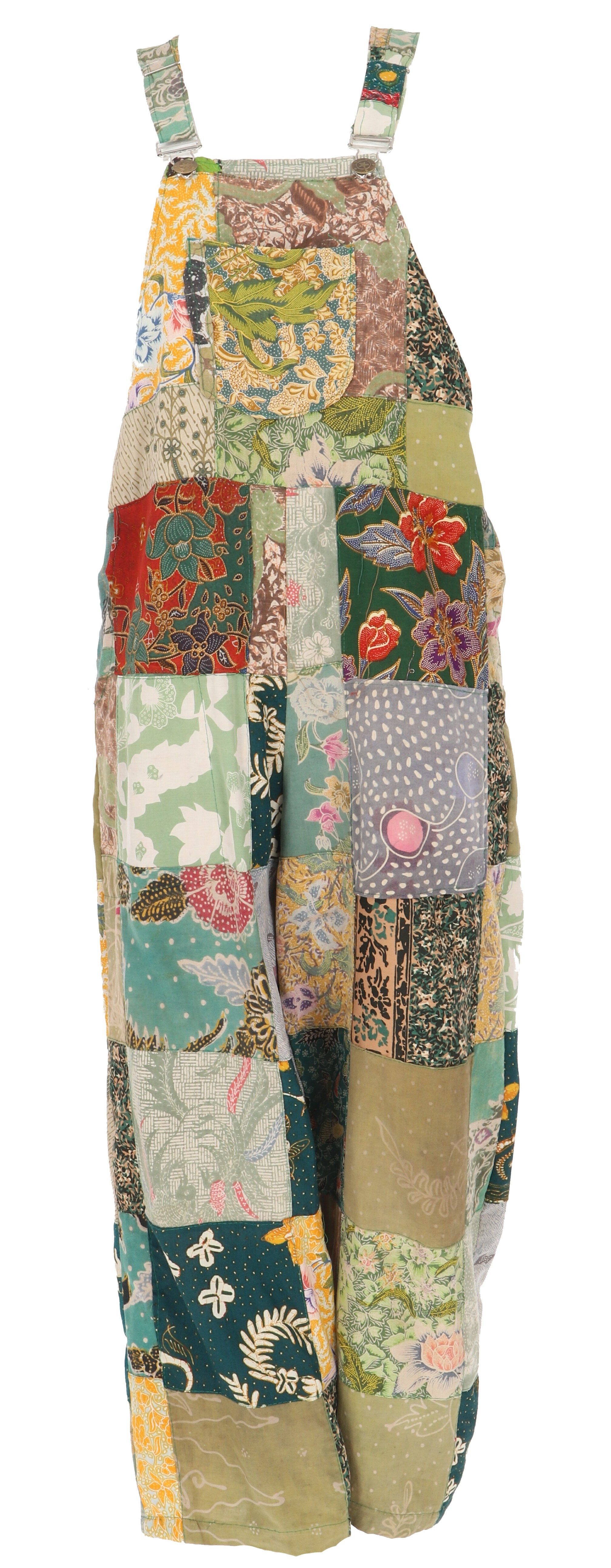 Guru-Shop Relaxhose Patchwork upcycling Latzhose, Unisex Boho.. Ethno Style, alternative Bekleidung