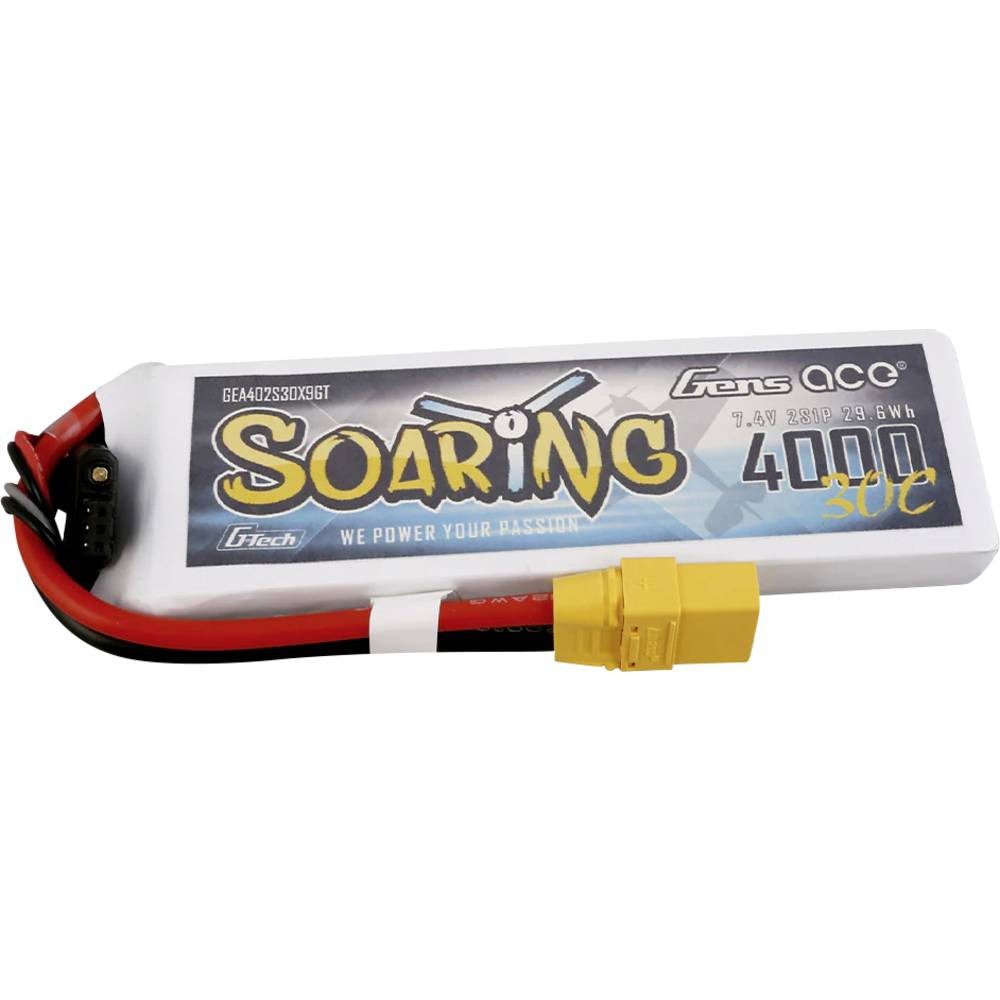 Gens ace G-Tech Soaring 4000mAh 7.4V 30C 2S1P Lipo Battery Pack with Akku