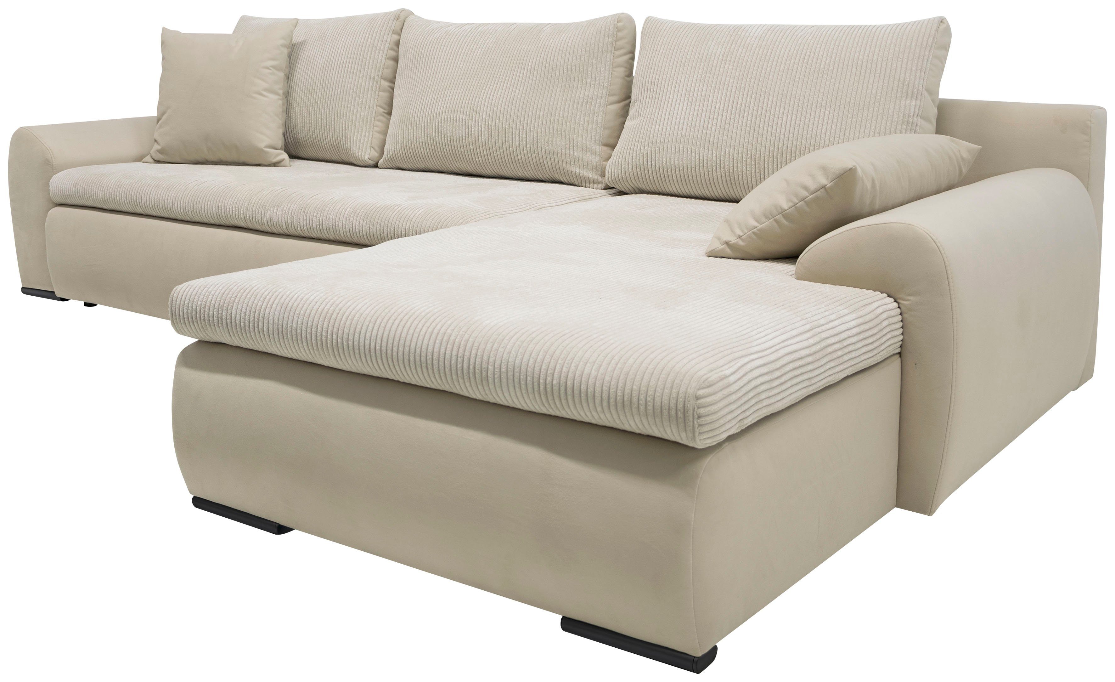 Bettfunktion Win, Ecksofa Home wahlweise und affaire mit Bettkasten