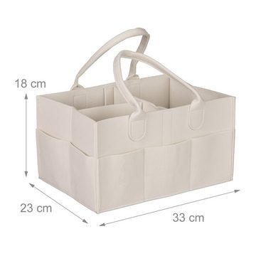 relaxdays Allzweckkorb Baby Windel Caddy Filz, Beige