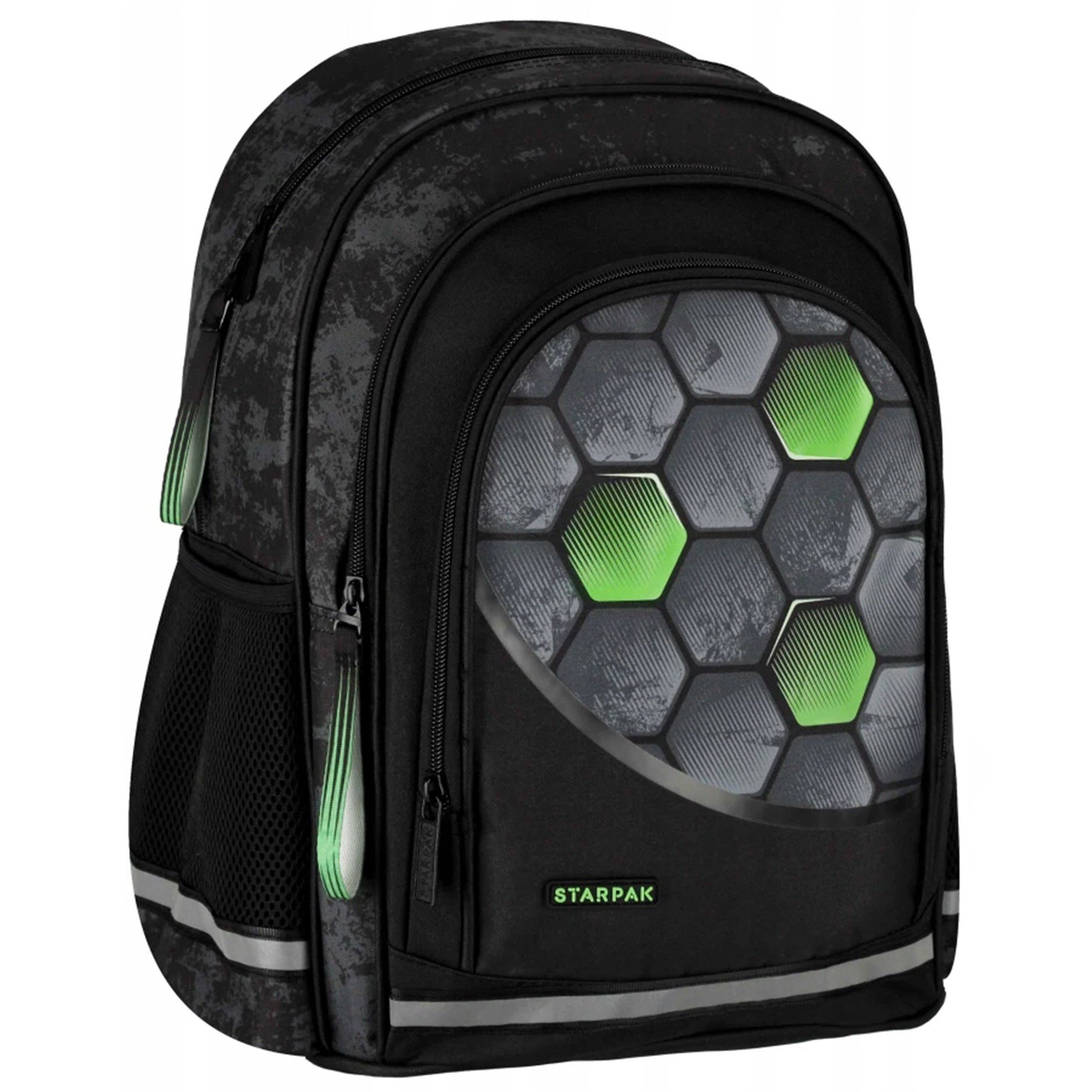 Sarcia.eu Schulrucksack Football schwarzer Jugendrucksack, 40x29x20 cm, gepolstert – Bild 2 von 5