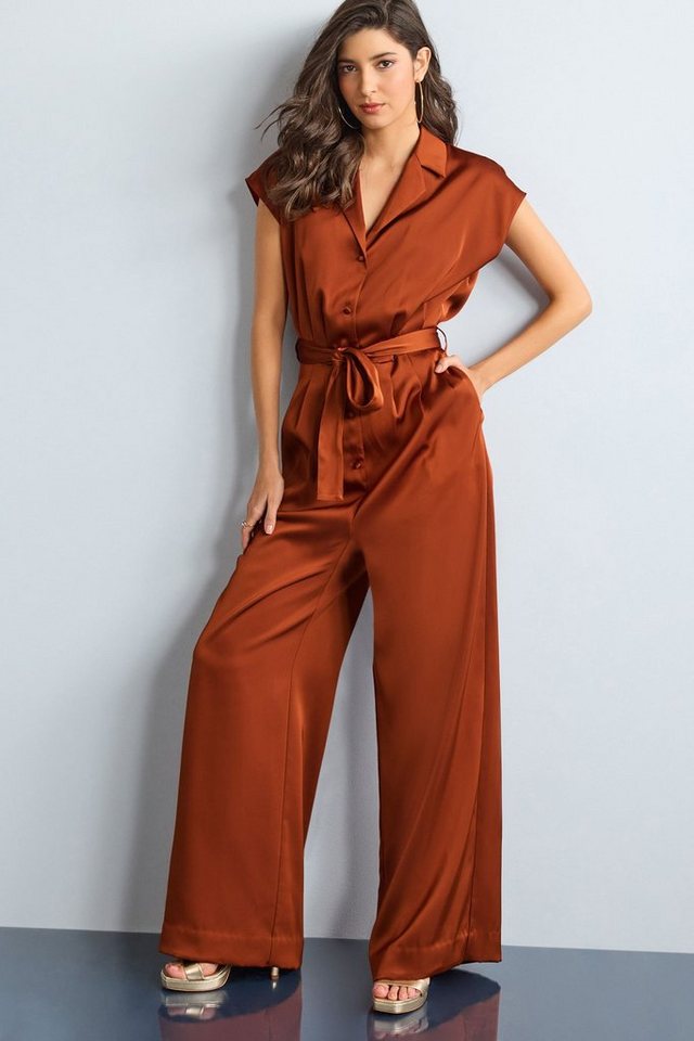 Next Jumpsuit Satin-Overall mit weitem Bein und Gürtel (1-tlg), Aktuelle  Mode & Accessoires für die ganze Familie