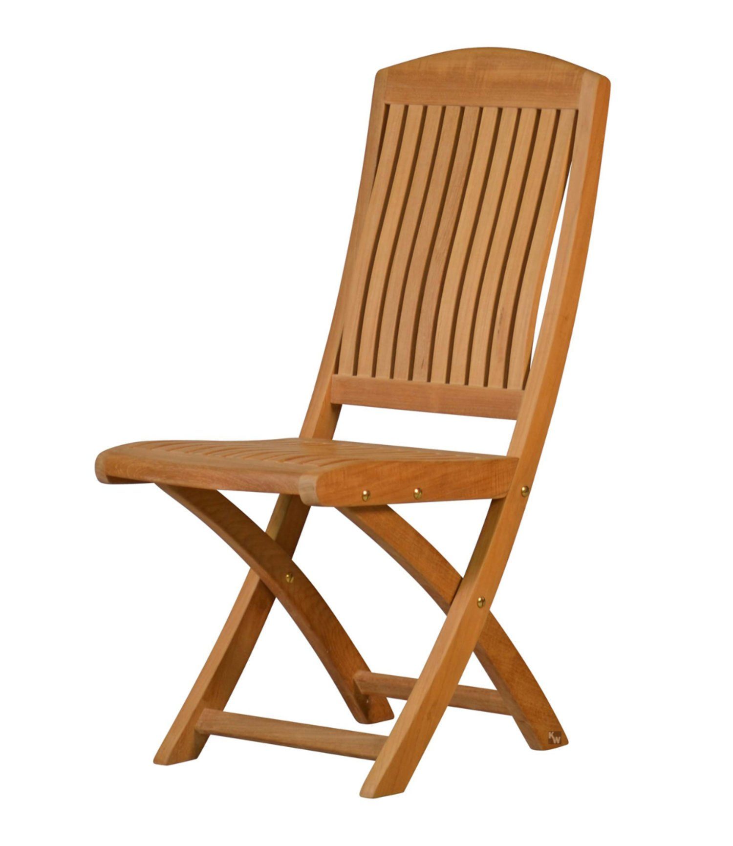 Kai Wiechmann Gartenstuhl Premium Teak Klappstuhl ohne Armlehnen, wetterfester Gartenklappstuhl, hochwertiger Teak Balkonstuhl, ergonomische Form