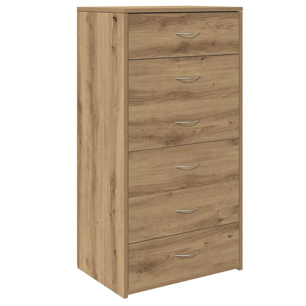 vidaXL Kommode NA Kommode Schubladenschrank Sideboard mit 6 Schubladen Artisan-Eiche