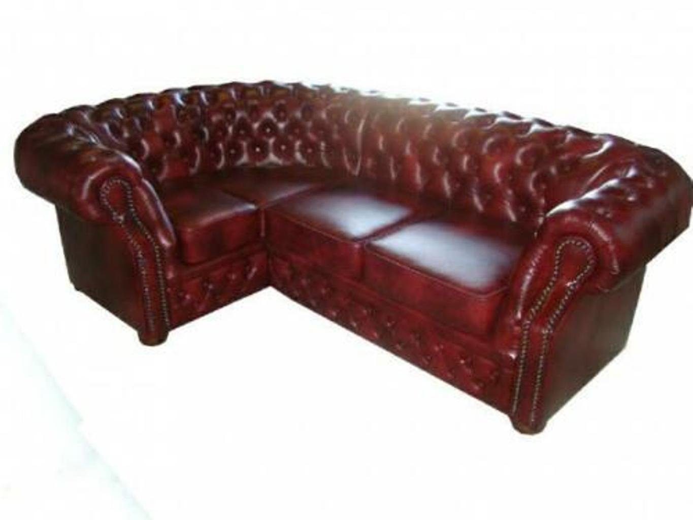 JVmoebel Ecksofa Chesterfield Eckcouch Europe Polster Made Wohnlandschaft, in Sitz Braun Stoff Ecksofa