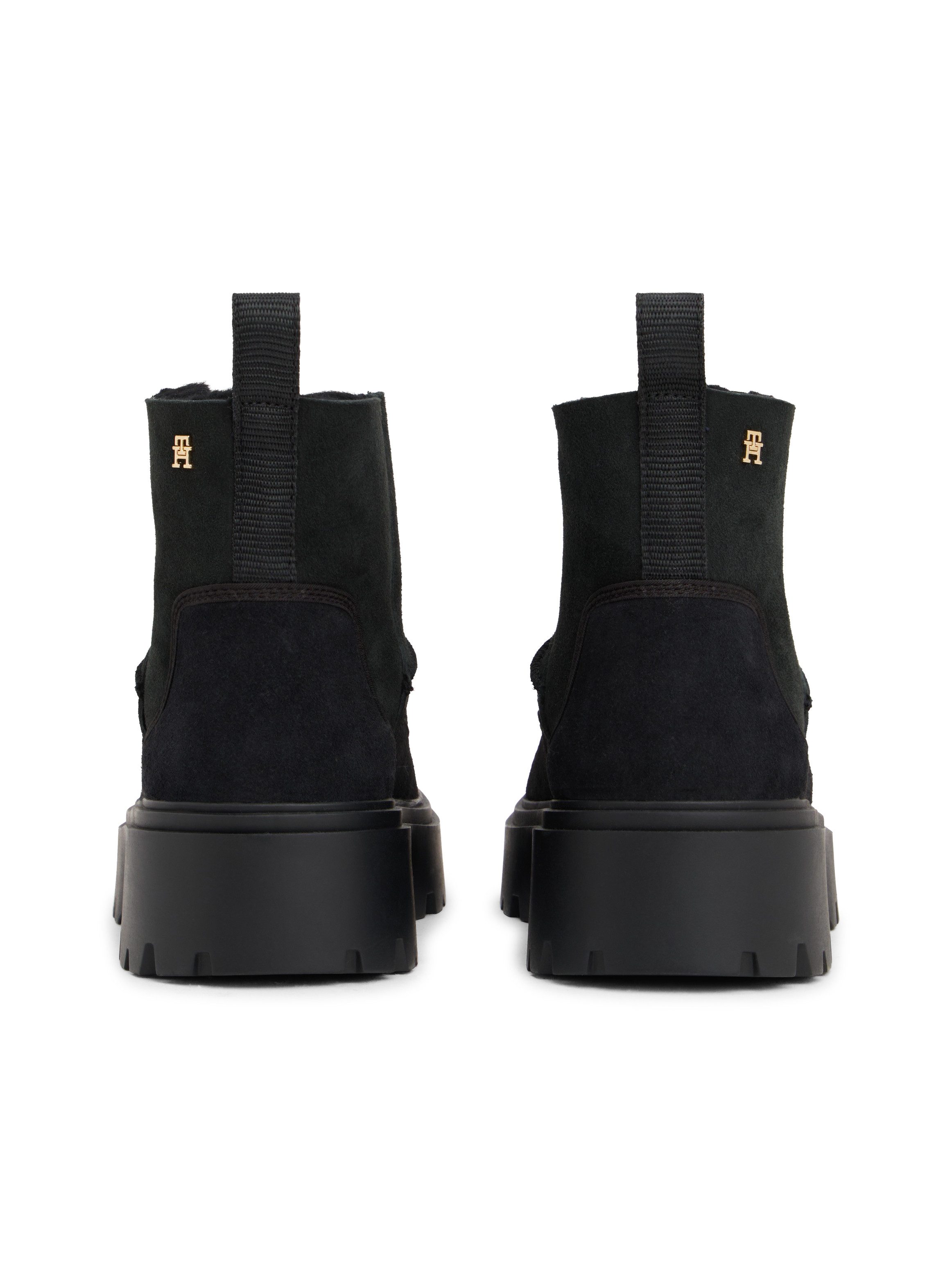 Tommy Hilfiger REAL SHEARLING PULLON SNOWBOOT Winterboots Plateau, Schlupfboots mit abgesteppter Ziernaht