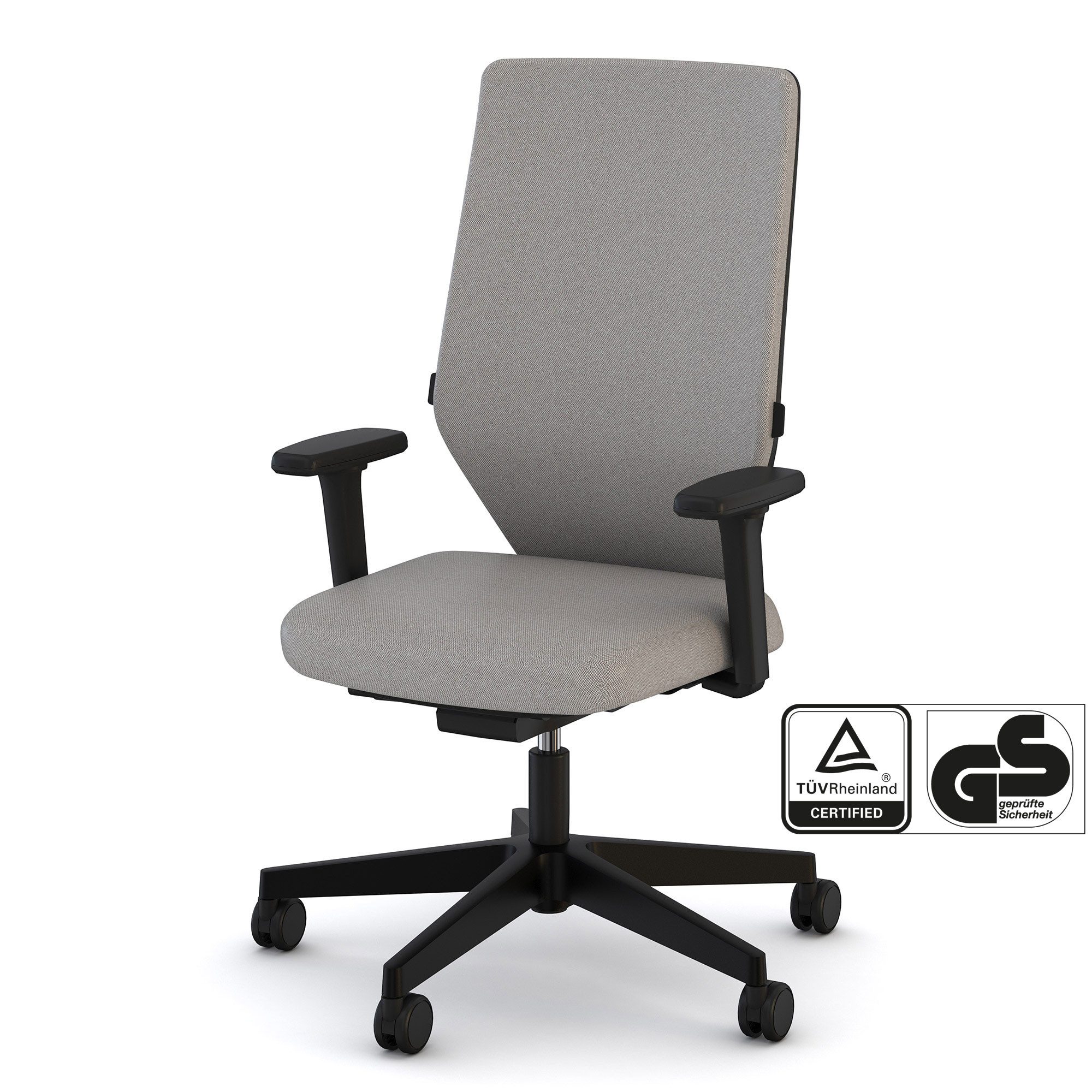 ASSMANN Büromöbel Bürostuhl Streamo (4D Armlehne: Breiten-, höhen-, tiefenverstellbar und vertikal drehbar mit weicher PU-Auflage Era - Generation (CSE02) höhenverstellbar, verstellbare Armlehnen, Belastbar bis 120kg, verstellbare Rückenlehne, Lordosenstütze 5 Arm- Fußkreuz Ergonomischer Polsterrücken Ergonomisch gepolstert, fertig montiert, für Büro und Homeoffice), TÜV-zertifiziert