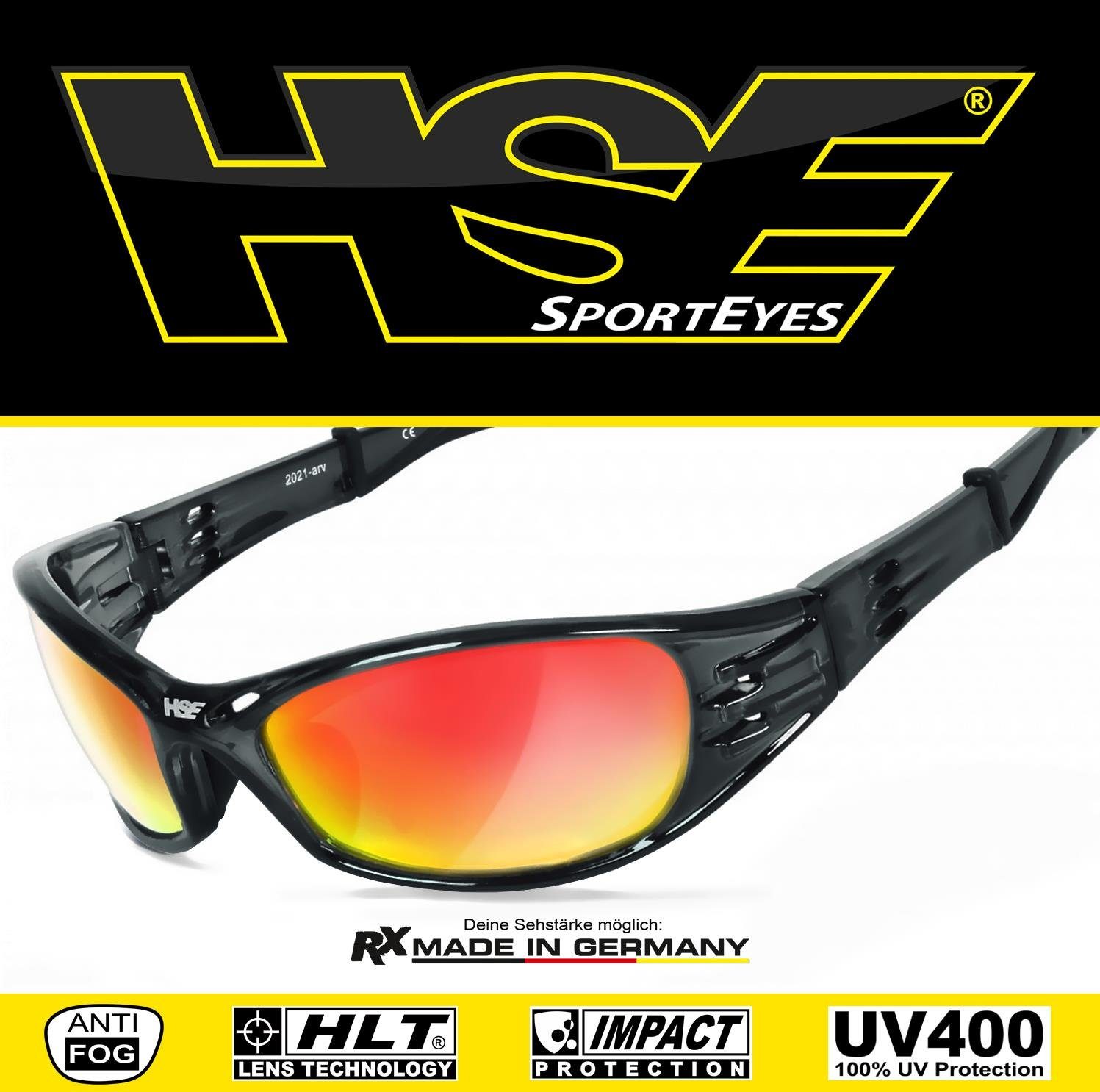 Steinschlagbeständig Sportbrille HSE durch Kunststoff-Sicherheitsglas STREET SportEyes KING - 2,