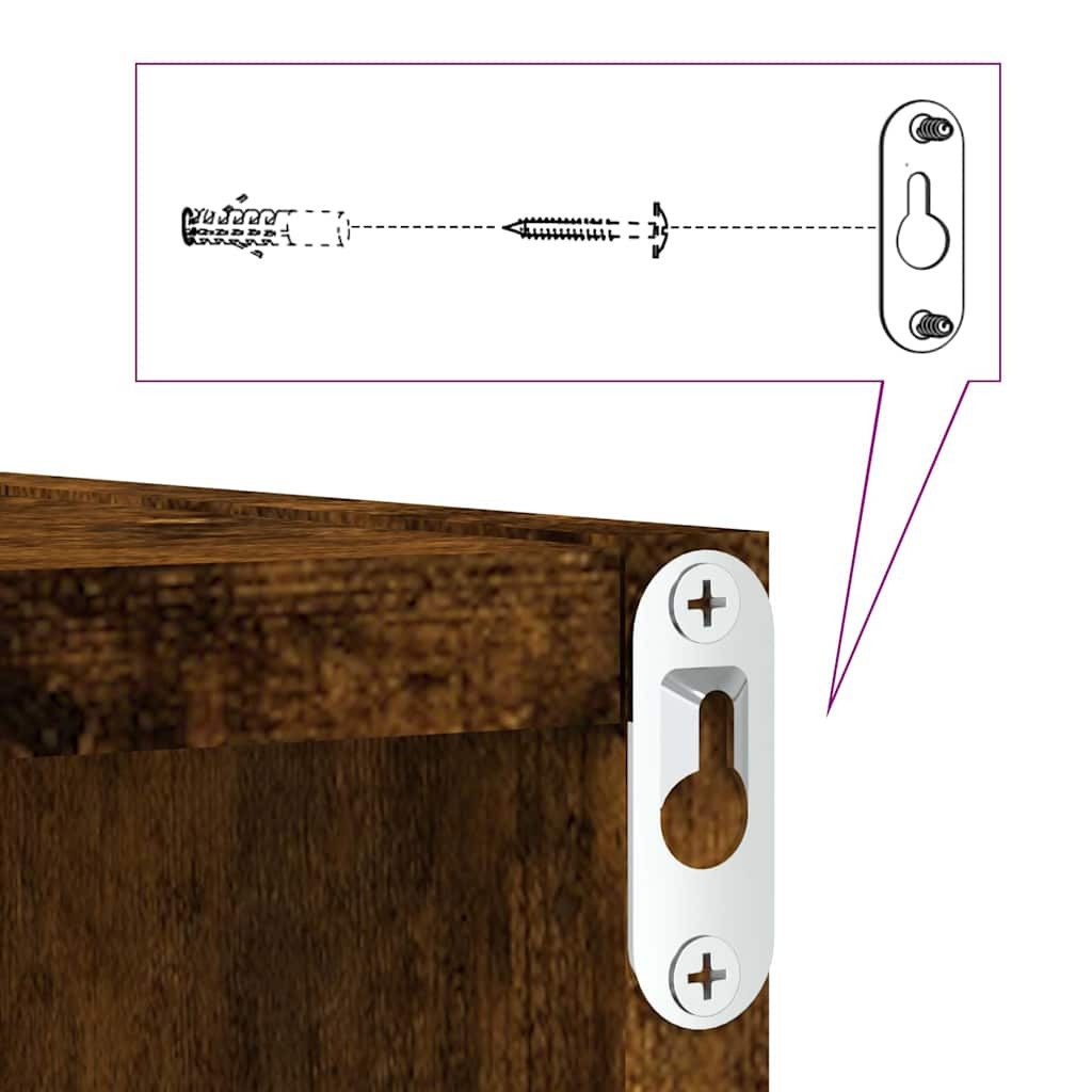 vidaXL Regal Wandregale 2 pcs Braun 26 x 15 x 26 cm Holzwerkstoff, 2-tlg.