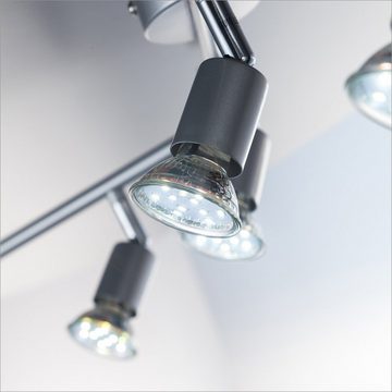 B.K.Licht LED Deckenspots, Leuchtmittel wechselbar, Warmweiß, LED Deckenleuchte, schwenkbar, Spots, inkl. 6x GU10 Leuchtmittel