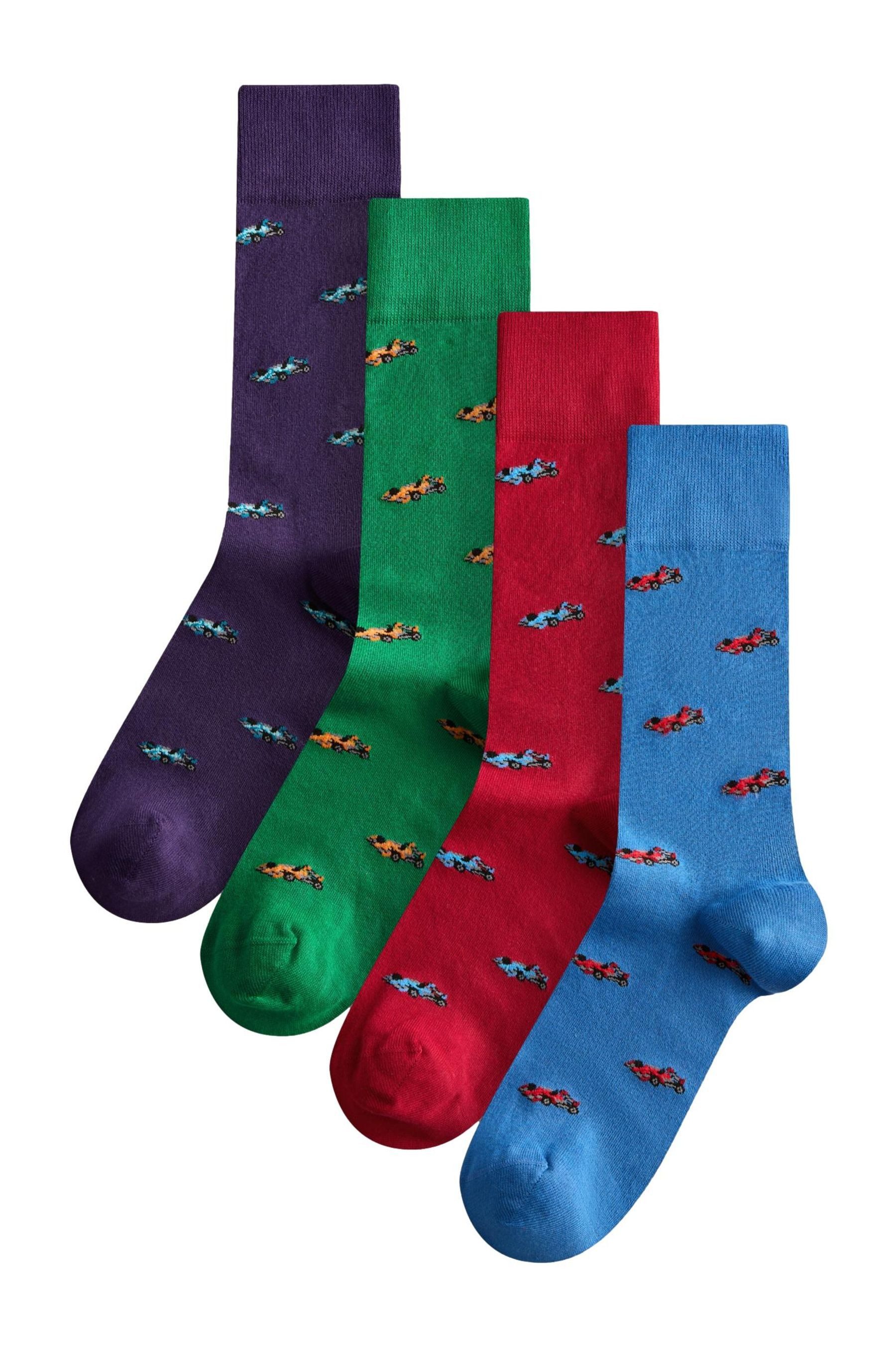 Basicsocken Gemusterte Signature Socken, 4er-Pack