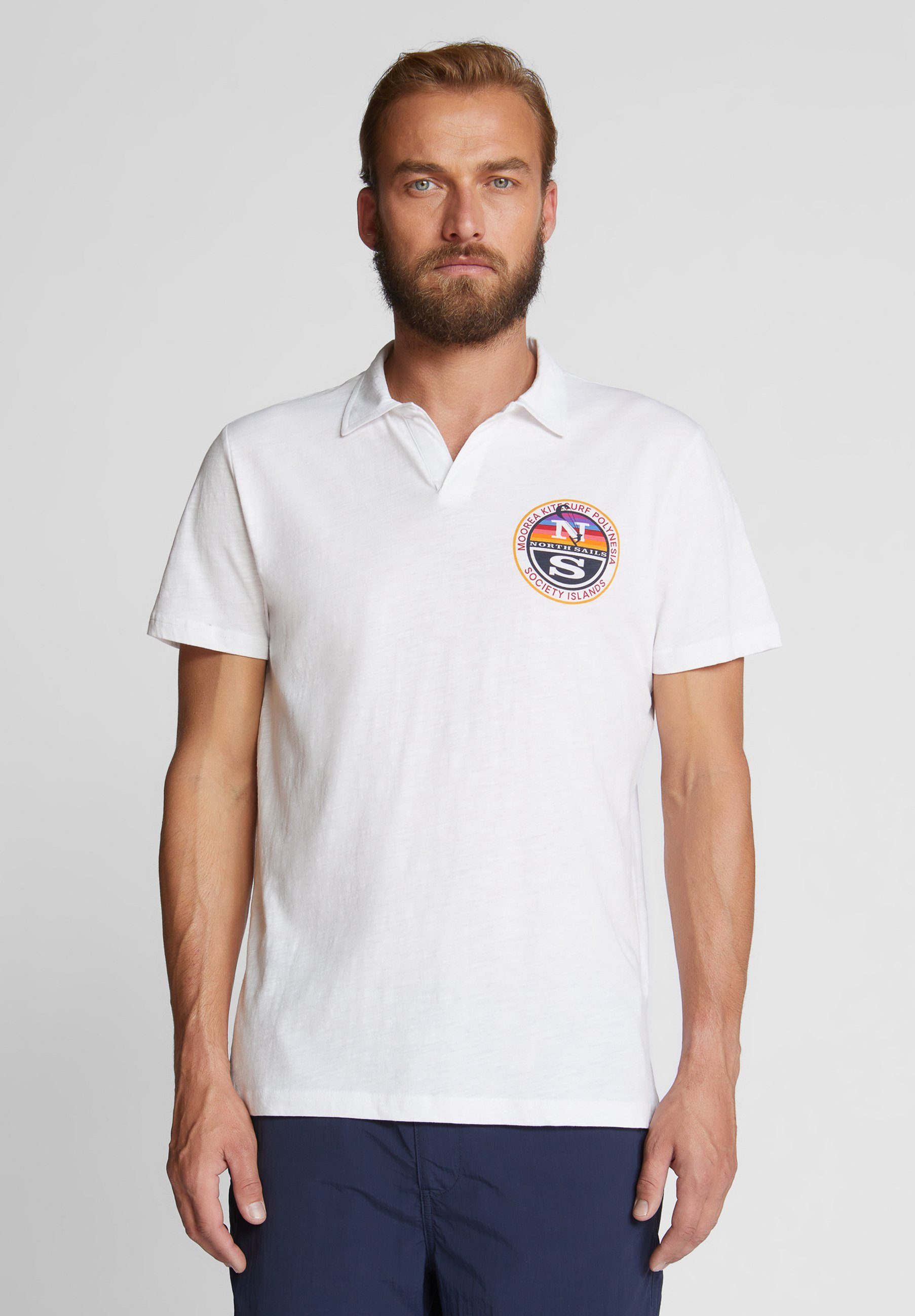 North Sails Poloshirt Bedrucktes Poloshirt weiss