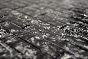 Mosani Mosaikfliesen Glasmosaik Stäbchen Mosaikfliesen grau anthrazit schwarz