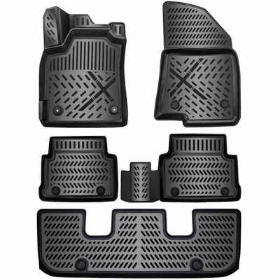 ELMASLINE Auto-Fußmatten Gummi (4 St), für SEAT ALHAMBRA (2017-2022) - 3D Gummimatten mit extra hohem Rand für mehr Schutz - Passend für Baujahre:, 2017 - 2022