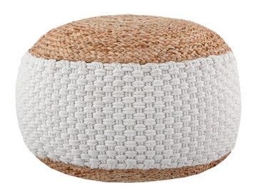 Casamia Pouf Sitzpouf Jute Sitzhocker rund 50x50 cm Deko Hocker Jute natur Sitzpouf