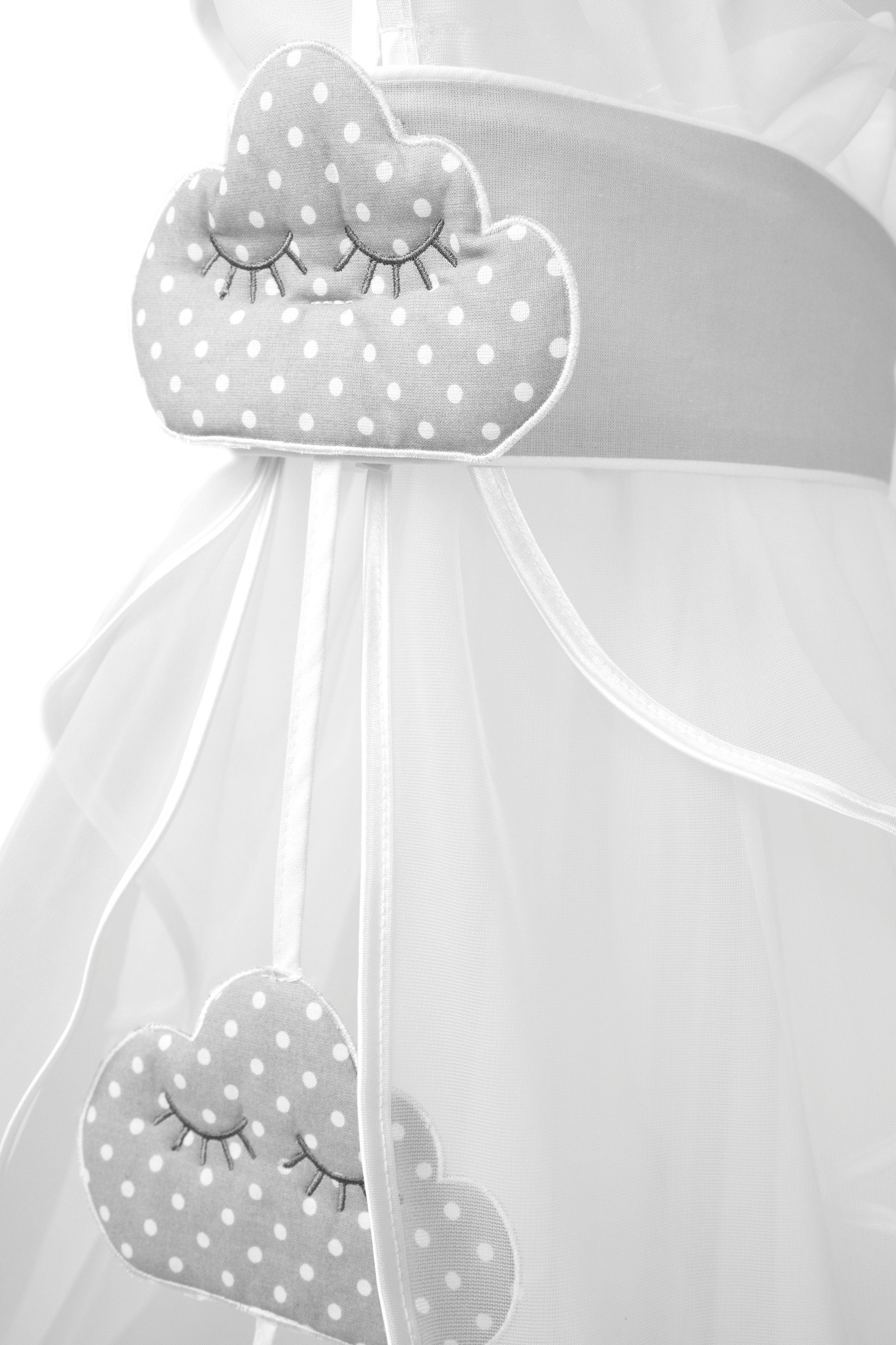 Amilian Betthimmel mit Himmelstange, Himmelhalter - Himmelbett Gestell - für Babybett (Himmelbett Gestell für Babybett; Stubenwagen; Babywiege), Vollstoffhimmel oder Chiffonhimmel