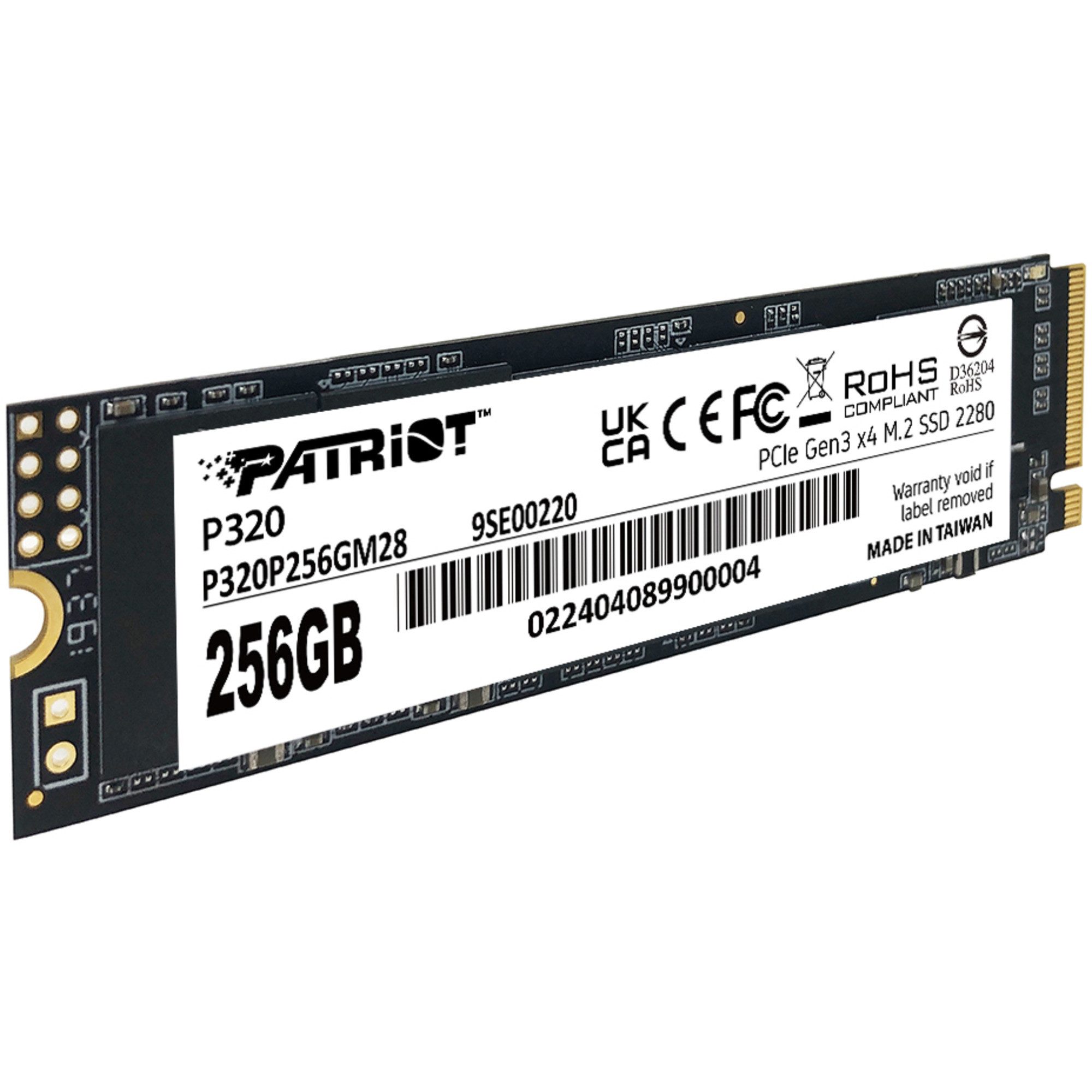Patriot Patriot P320 256GB, SSD, (PCIe 3.0 x4, NVMe 1.3, SSD-Festplatte (256 GB) 2.5"