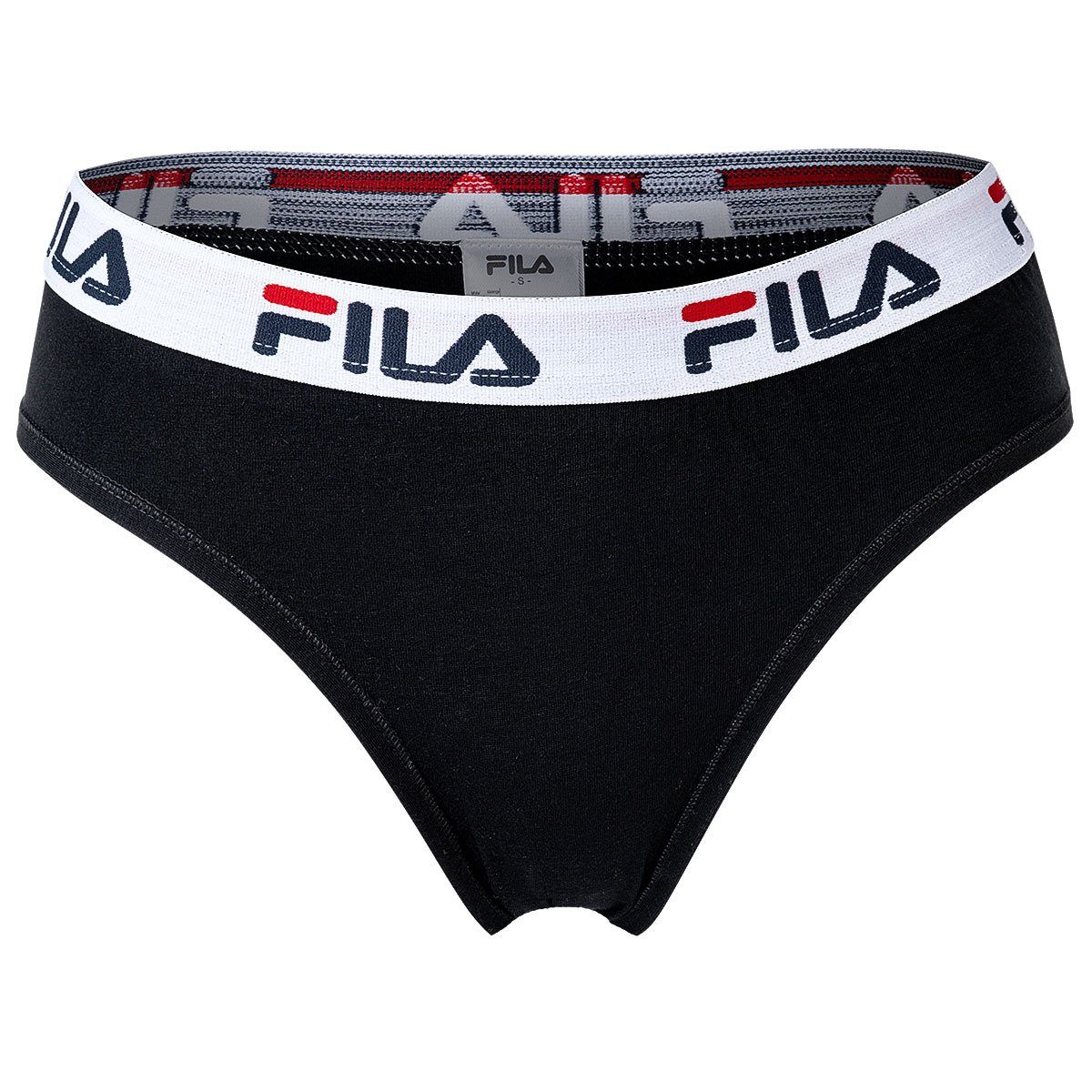 4er Pack - Schwarz/Grau/Marine Fila Logo-Bund, Briefs, Slip Slip Cotton Damen