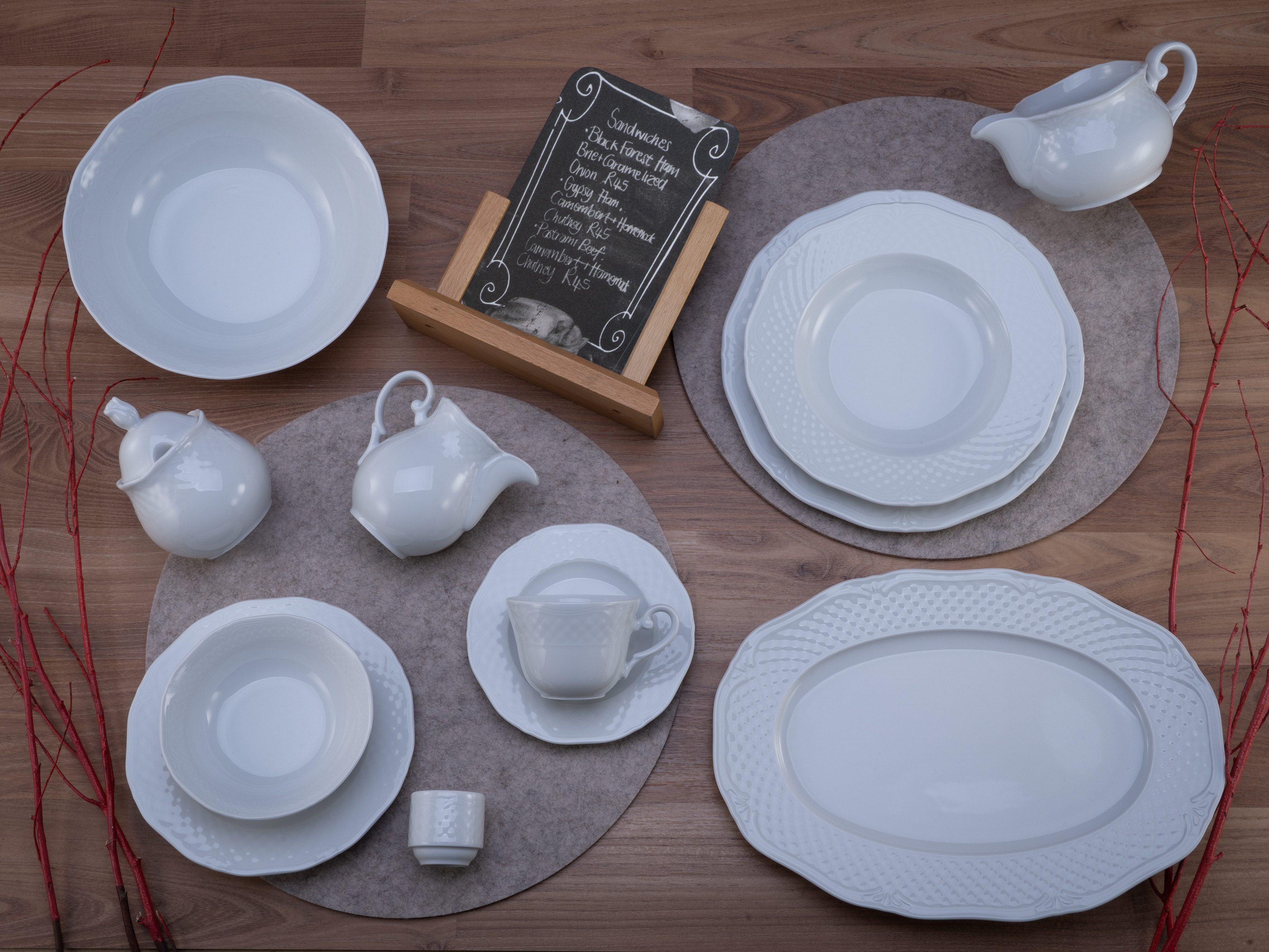 creaTable Kombiservice Geschirr-Set Arianne (61-tlg), 8 Personen, Porzellan, Service, weiß, klassische, Form, 61 Teile, für 8 Personen – Bild 5 von 5