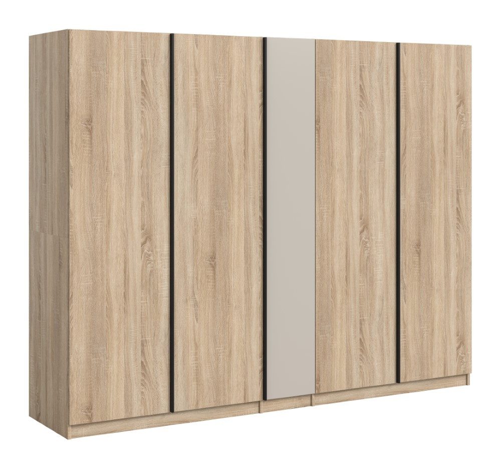 xonox.home Garderoben-Set Kleiderschrank Oakland, mit 5 Türen, Sonoma Eiche