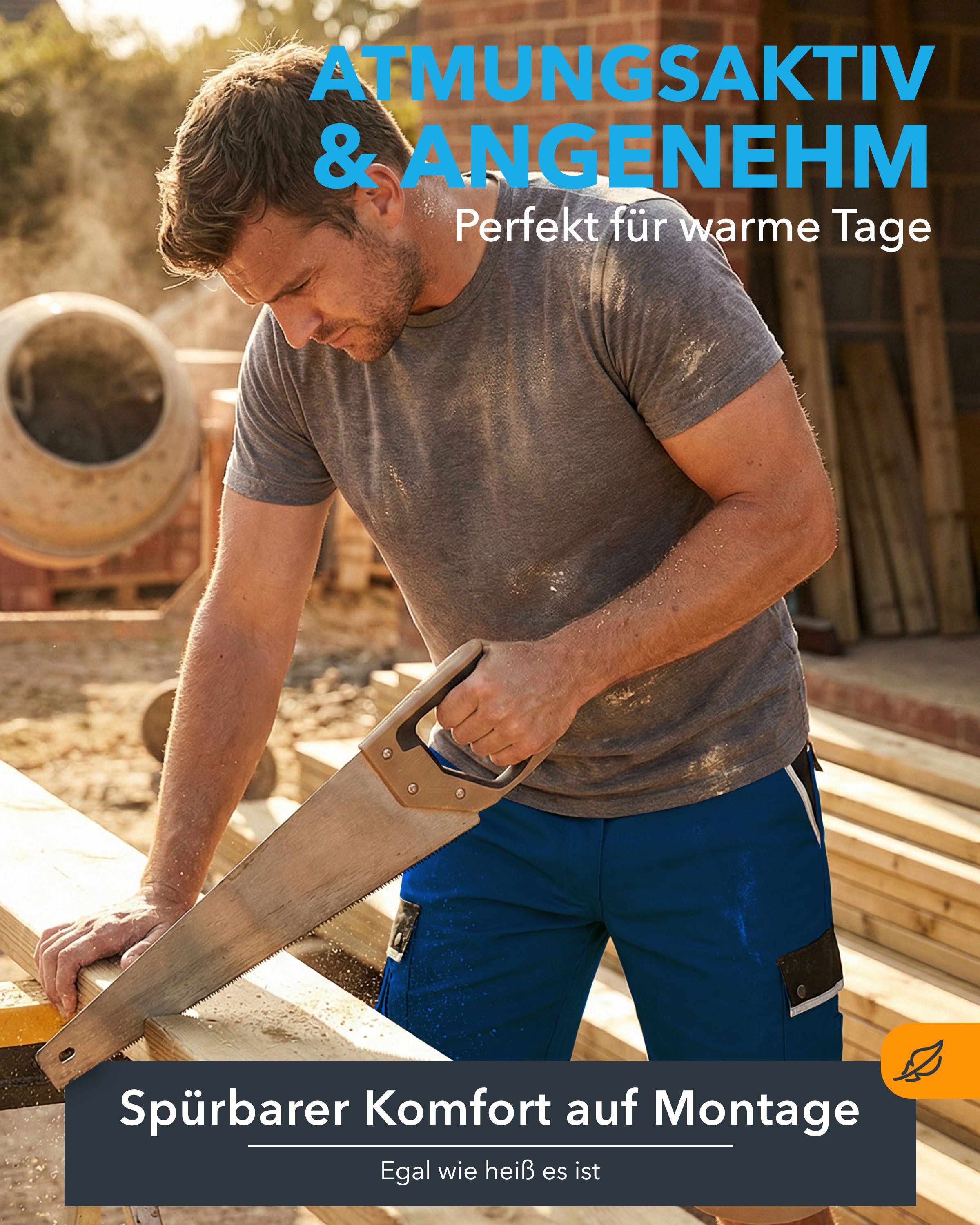 TMG International Arbeitsshorts kurze Arbeitshose Short Style Cargohose Bermuda Robustes Material und hoher Tragekomfort