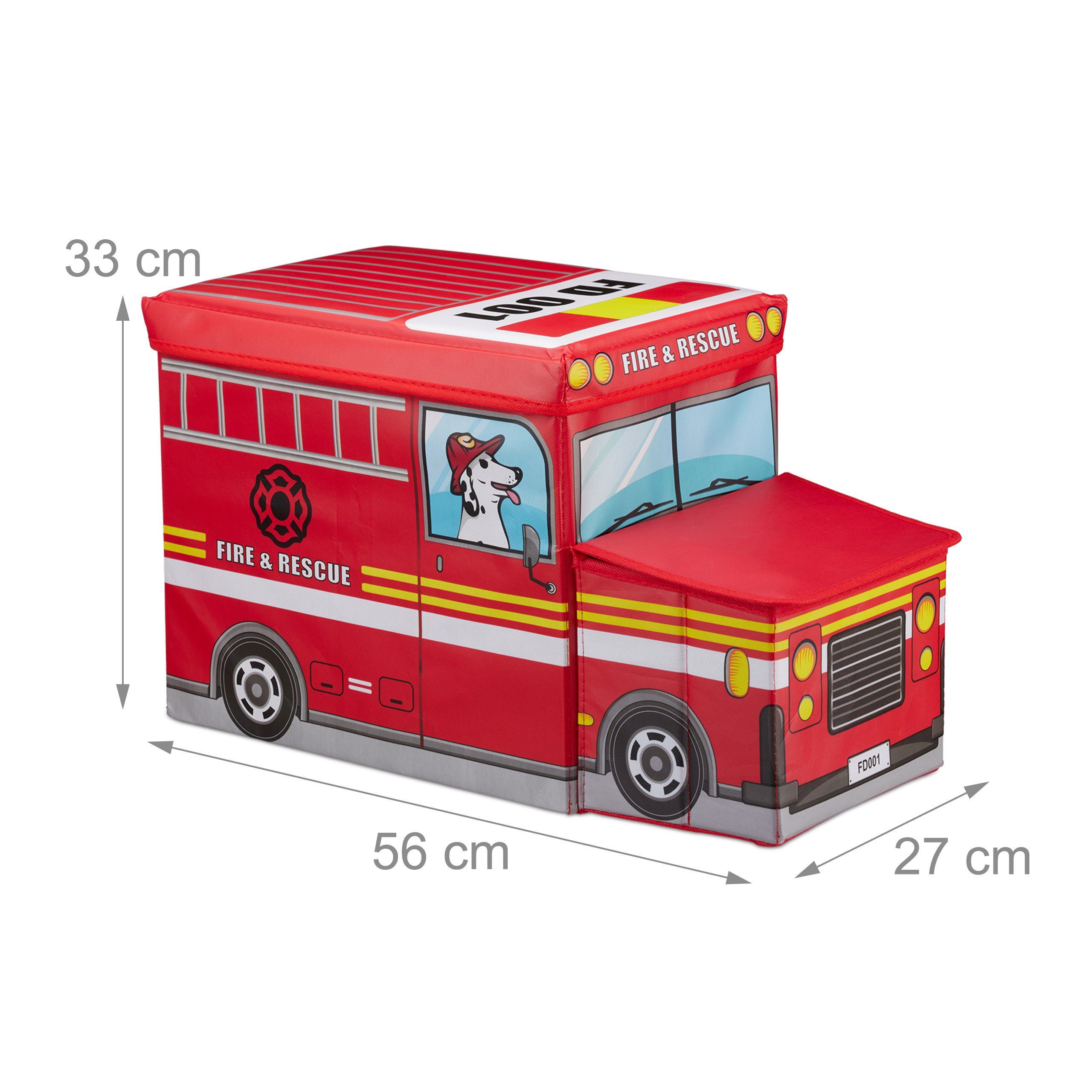 relaxdays Sitzkiepe Sitzbox für Kinder (4 St), Fire Truck – Bild 4 von 5