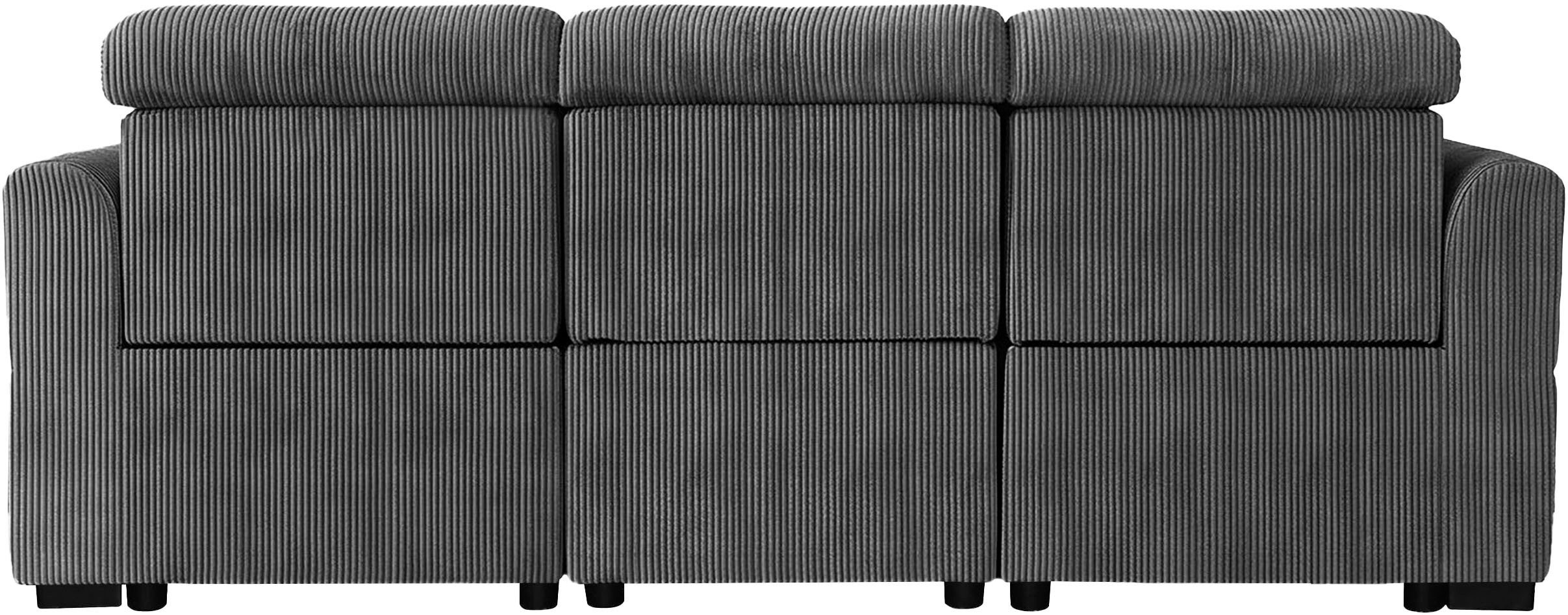 OTTO home 3-Sitzer CAARLA Cord, Sofa, 224 cm, man. oder elektr. Relaxfunktion (USB-A/C), mit USB-A und USB-C bei elektrischer Ausführung, Kopfteilverstellung – Bild 5 von 5