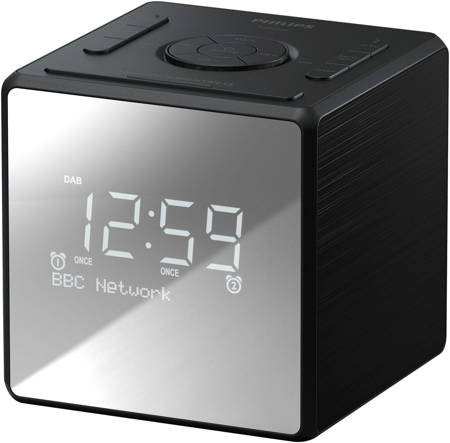 Philips TAR 4600 Uhrenradio (Digitalradio (DAB), UKW mit RDS, 1,4 W, Radiowecker mit USB-C-Ladeanschluss, Doppelalarm, DAB/FM)