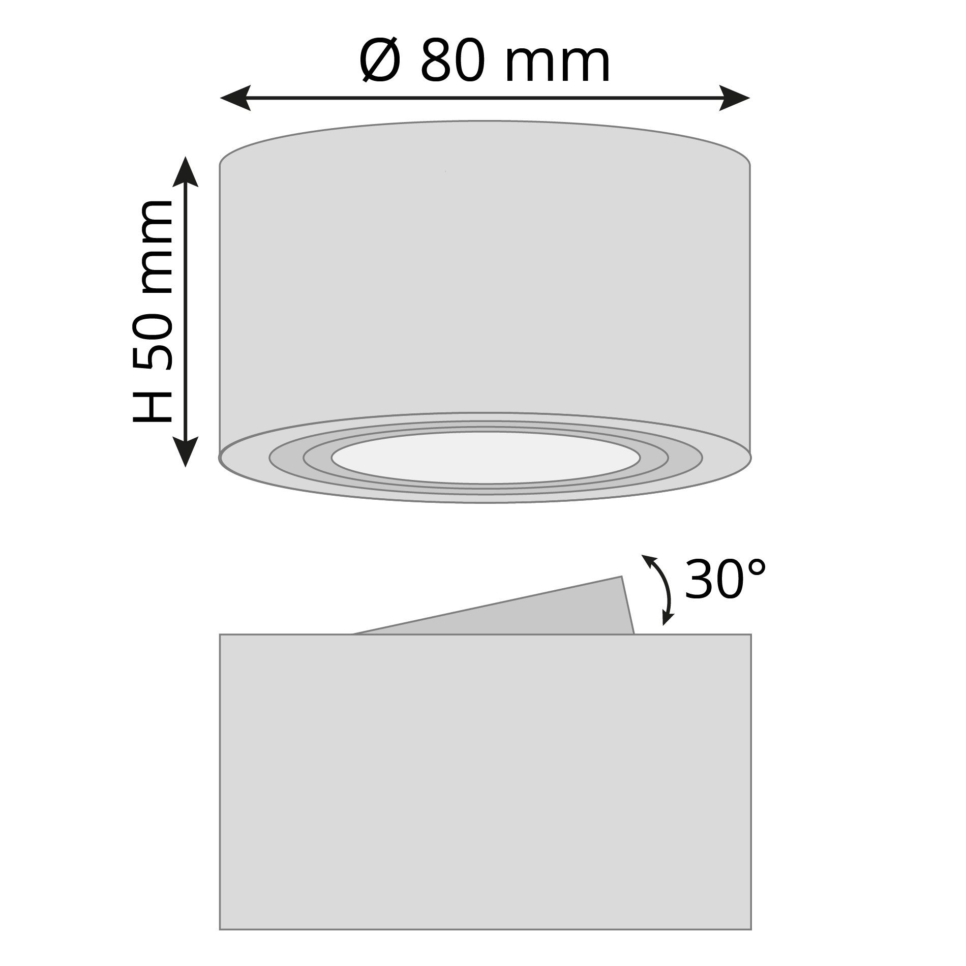 Neutralweiß SSC-LUXon Decken flacher Modul silber schwenkbar Aufbauleuchte 5W, mit CELI-1A Aufbauspot LED