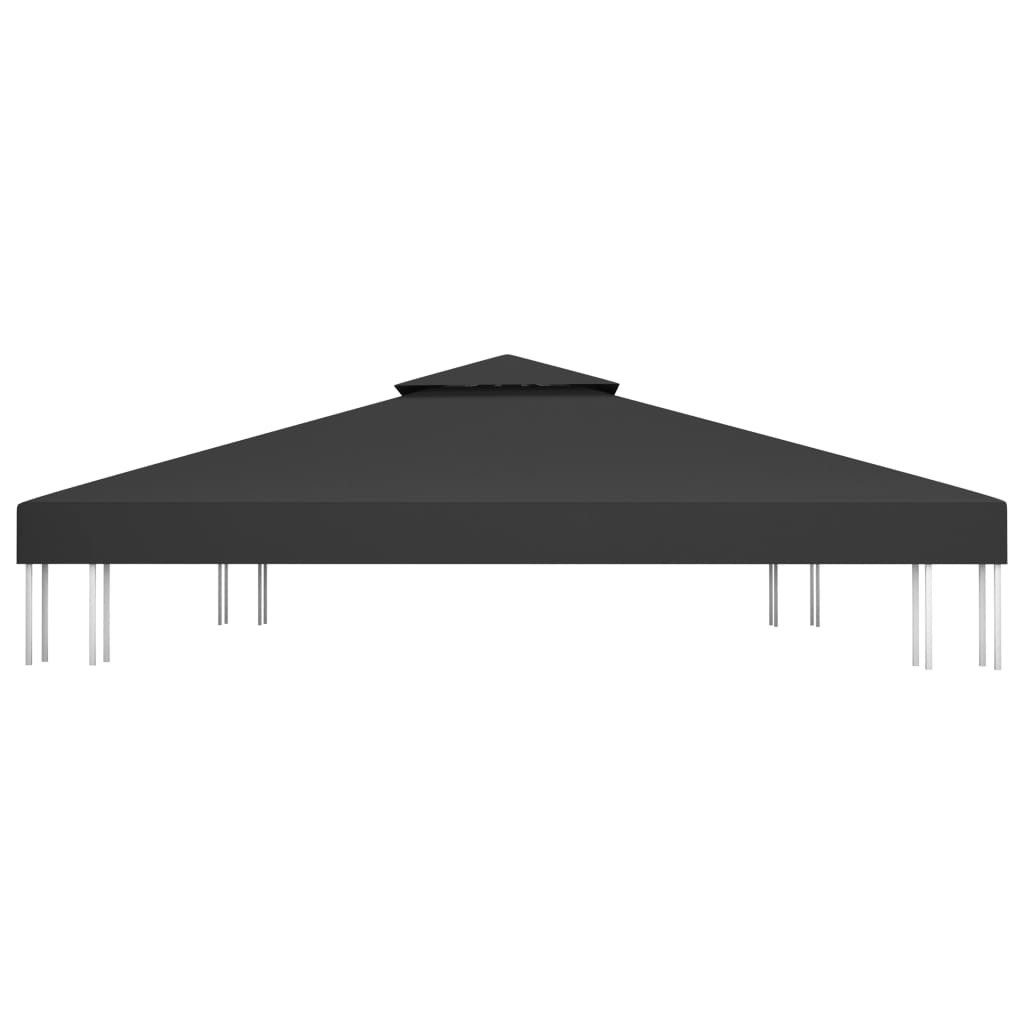 vidaXL Pavillon-Ersatzdach Pavillon-Dachplane mit Kaminabzug 310 g/m² 4x3 m Schwarz, 400 x 300 cm
