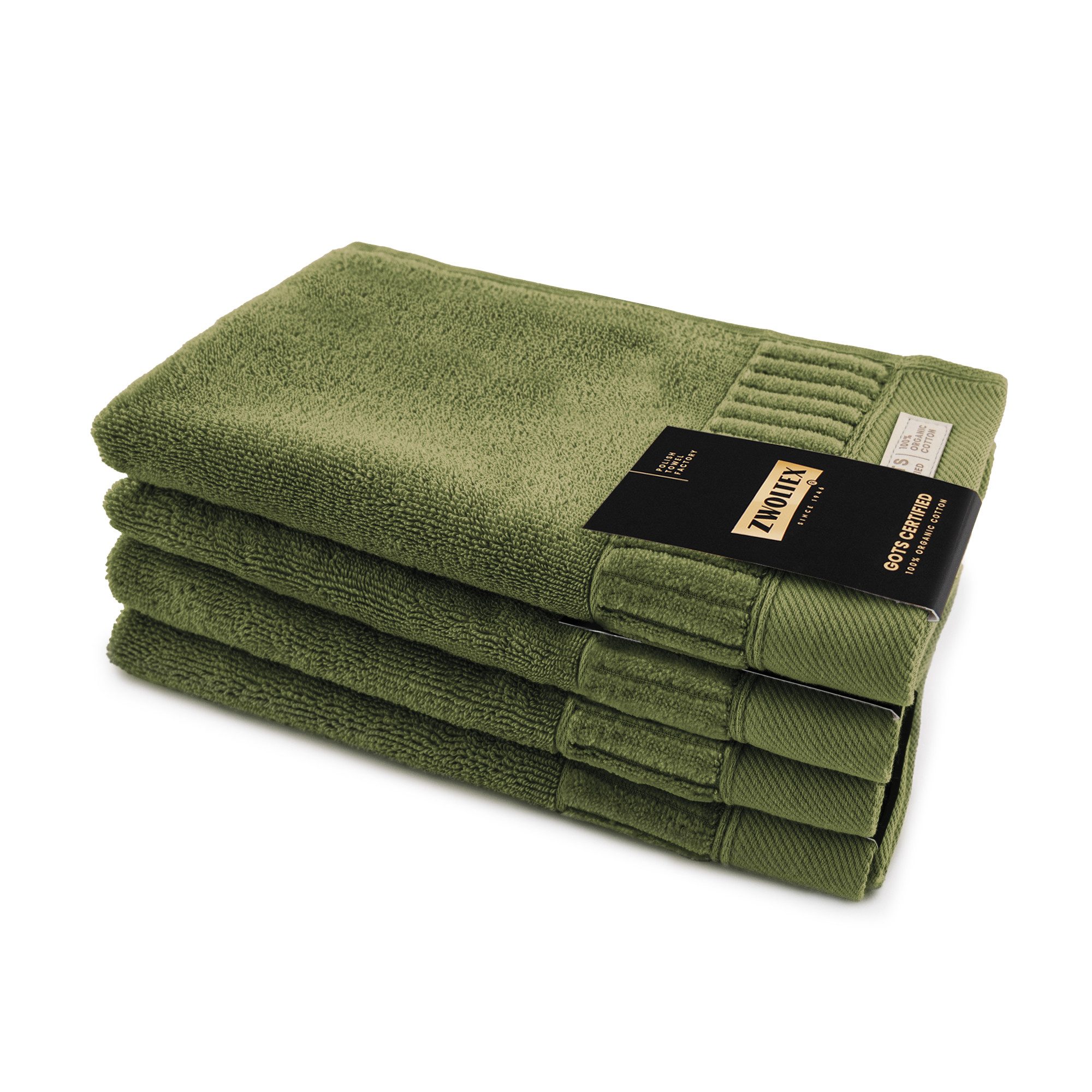 Zwoltex Handtücher PORTO Gästehandtuch Set 4x30x50 Bio Baumwolle weich 600g Frottier, (Gästetuch Set bestehend aus vier 30x50 Gästehandtüchern), fusselfrei verarbeitetes Baumwollfrottier