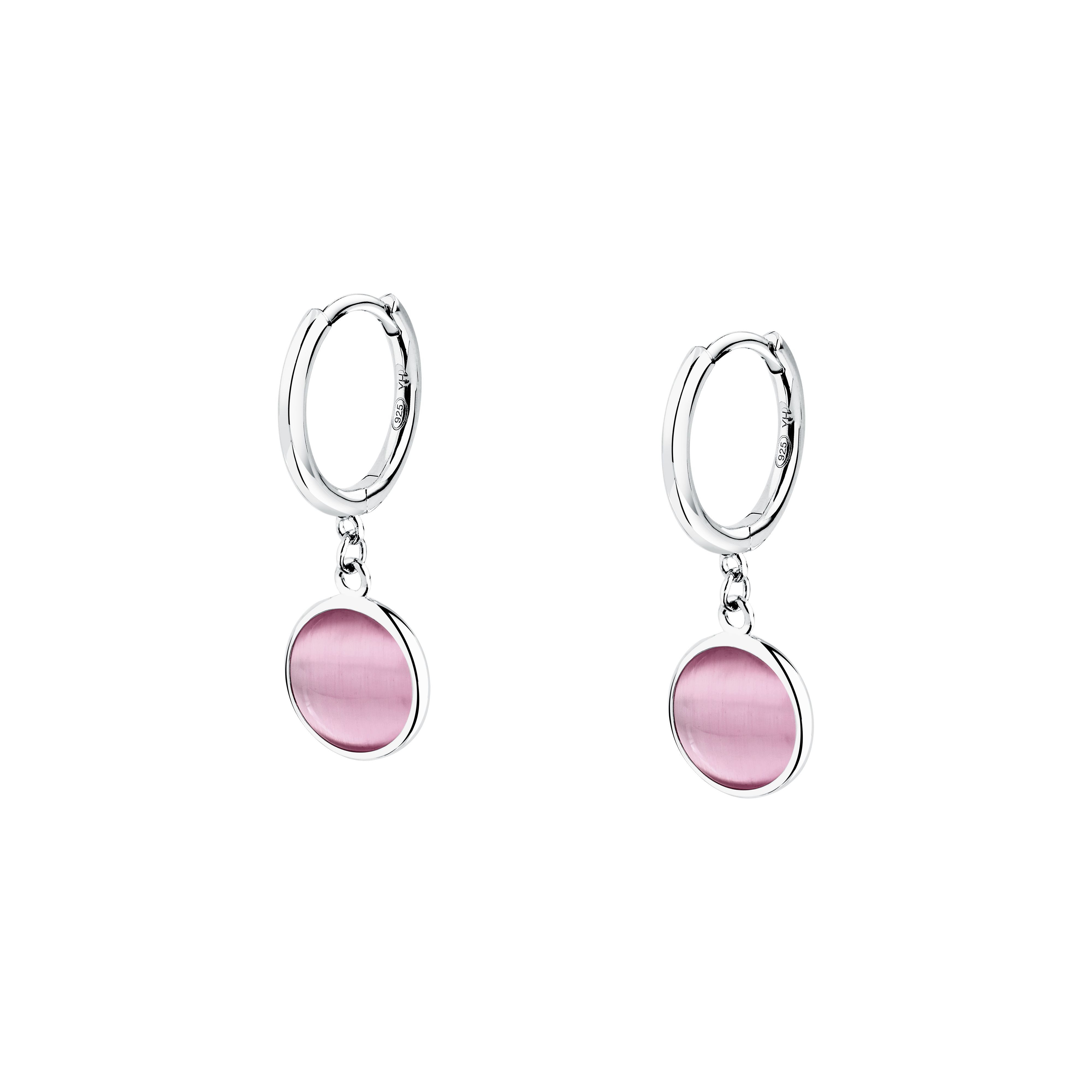 MORELLATO Paar Ohrhänger Venezia SAZM24 925 Silber rosa Katzenaugenstein 22 mm Damen