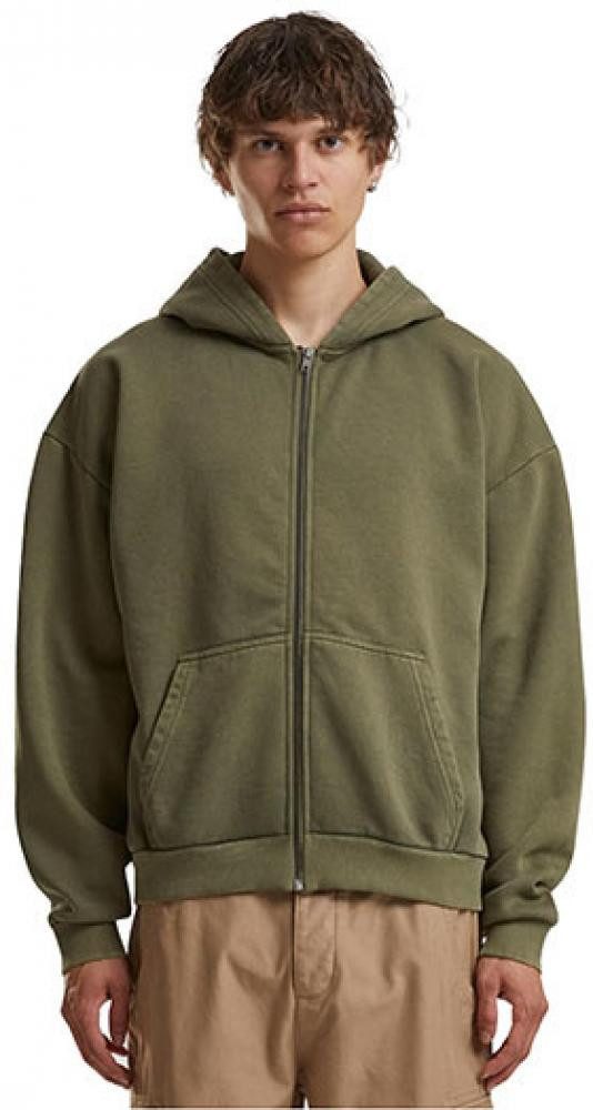 Build Your Brand Kapuzensweatjacke Vintage Heavy Zip Hoodie Herren Kapuzenjacke