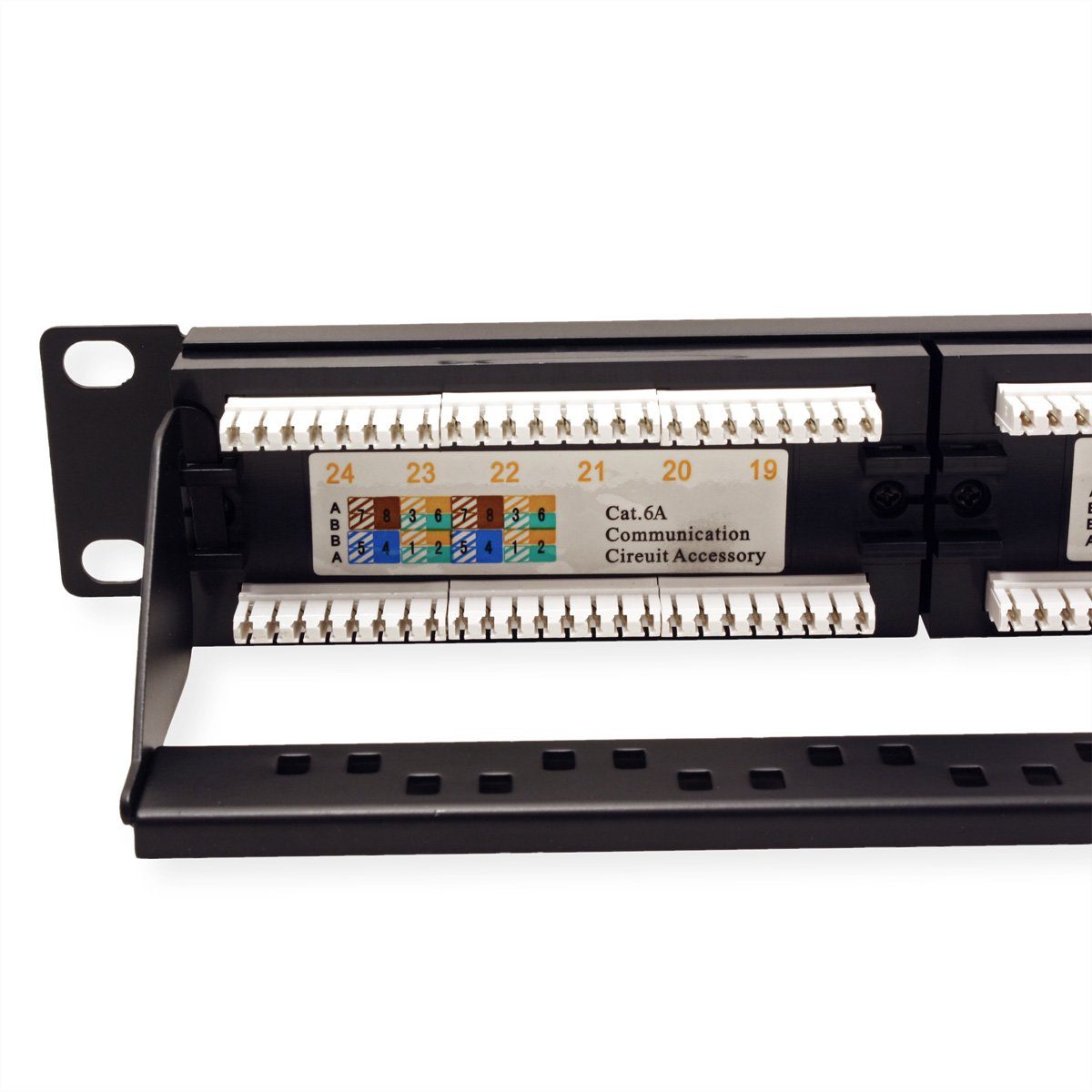 VALUE Cat.6A (Class EA) 19-Zoll-Patchpanel, 24 P, ungeschirmt Netzwerk-Panel (bestückt, 24 Ports)