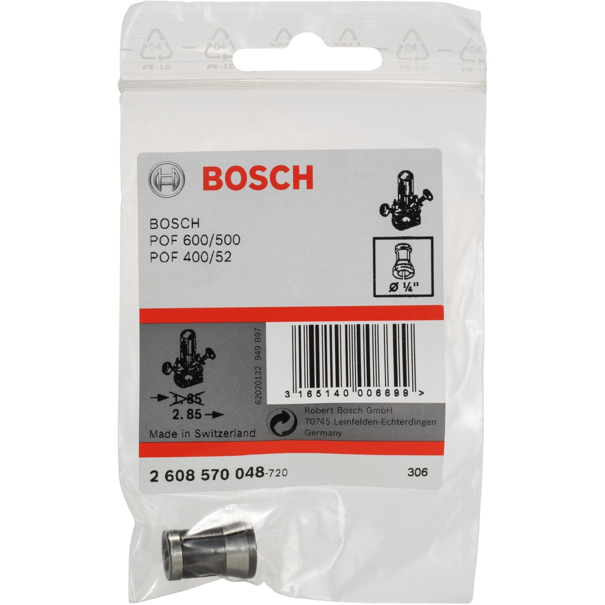 Bosch Accessories BOSCH Spannzange 1/4", Fräse Professional ohne Ø Bosch
