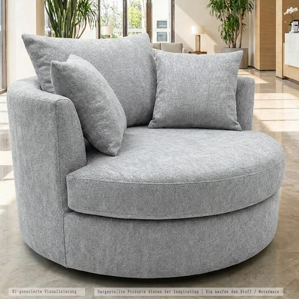novely® Stoff KAMEN Abverkauf, Melange Polsterstoff Schimmer Möbelstoff 1 lfm, Strapazierfähig, Kuschelweich, Meterware, 1lfm