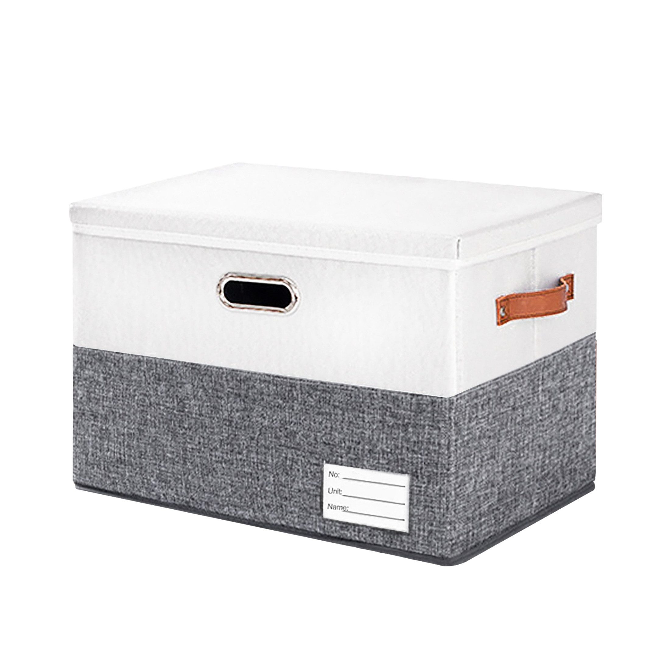 ibettertec Aufbewahrungsbox 43*30*30cm Aufbewahrungskorb 40L mit Deckel Groß,Griffen,Faltbare (Waschbare,1-Stück,Kisten Aufbewahrung mit Deckel, Aufbewahrungswürfel,Klappbox), faltbare Box für Kleidung Spielzeug
