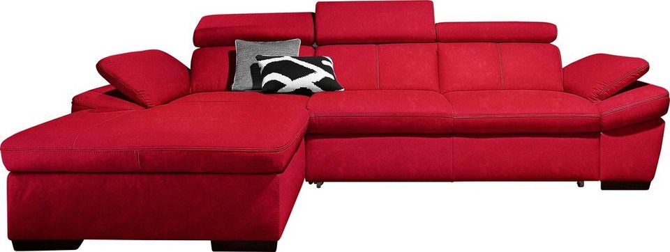 exxpo - sofa fashion Ecksofa Salerno, inklusive Kopfteil- und  Armteilverstellung, wahlweise mit Bettfunktion, Inklusive  Kopfteilverstellung und Armlehnenfunktion