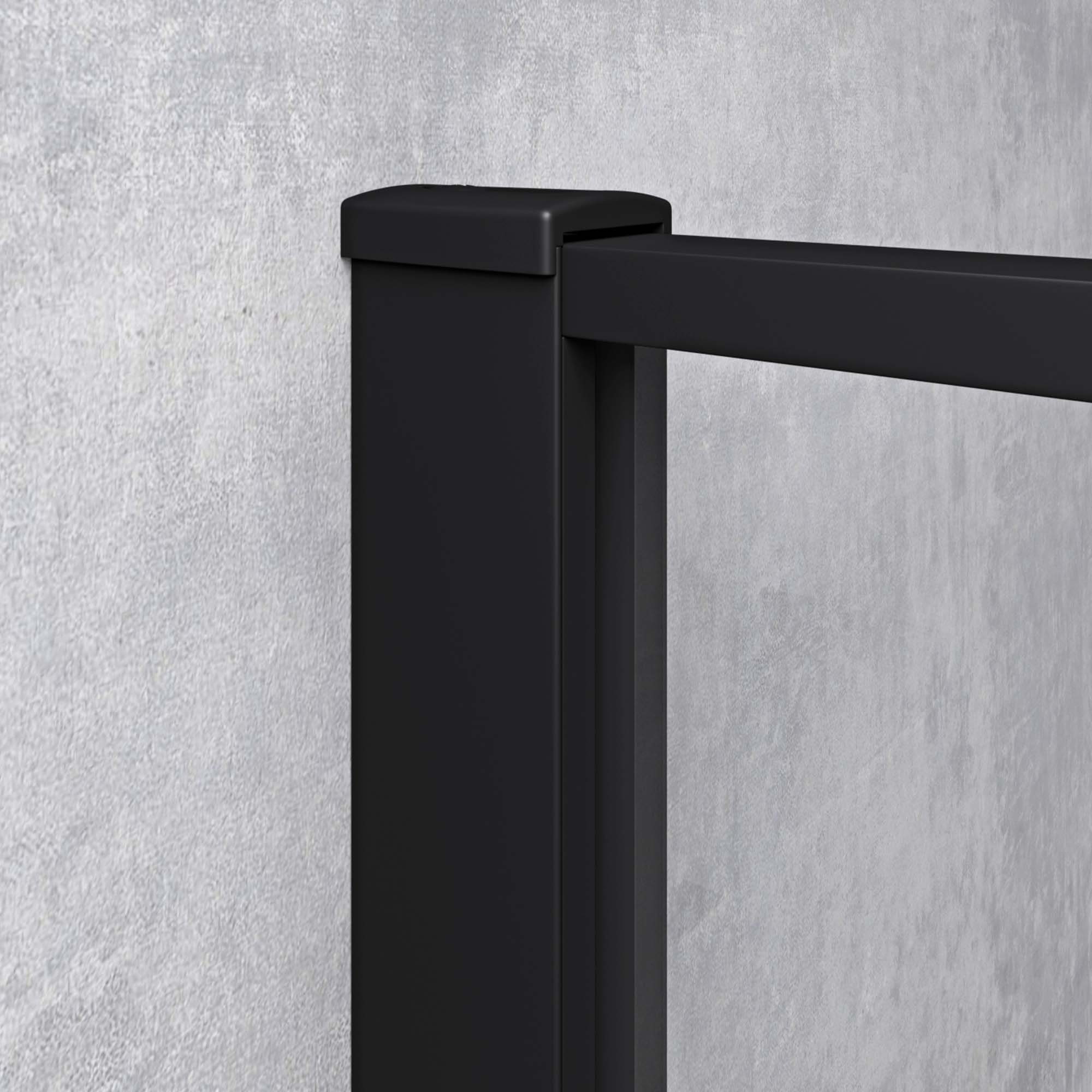 doporro Eckdusche Duschkabine Duschabtrennung schwarz ESG-Glas mit Nano H:195cm Rav64, BxT: 100x80 cm, Einscheibensicherheitsglas, ebenerdiger Einbau möglich