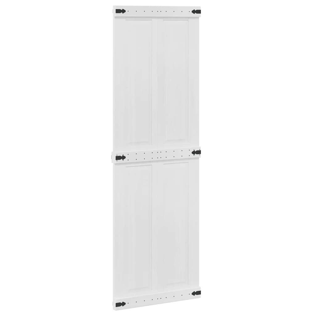 furnicato Schiebetür Scheunentür Corona Massivholz 70 x 210 cm Weiß, Leises Gleitsystem Schiebetür platzsparend für dein Schlafzimmer
