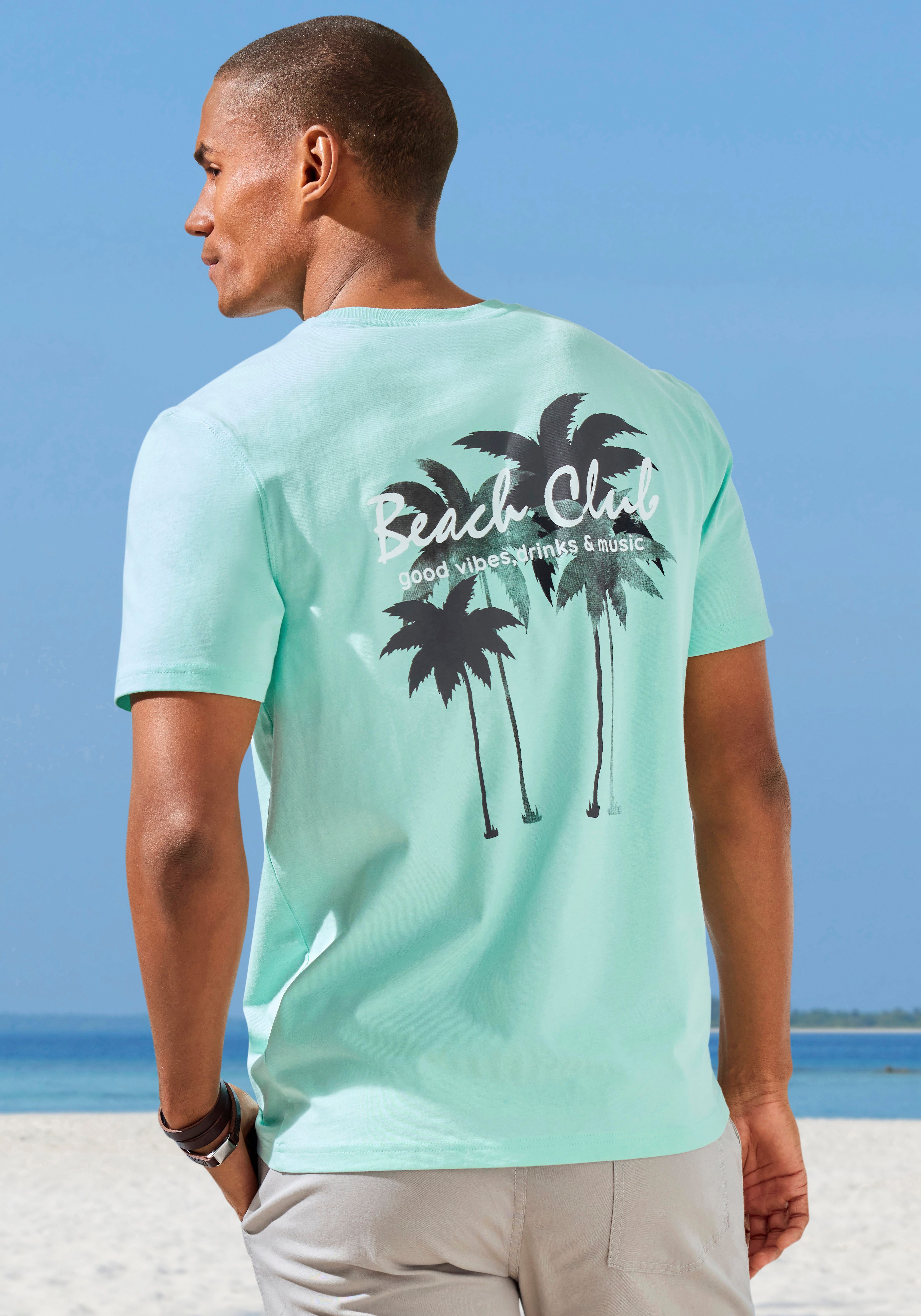T-Shirt, sommerliches Shirt mit modischem Palmen Print