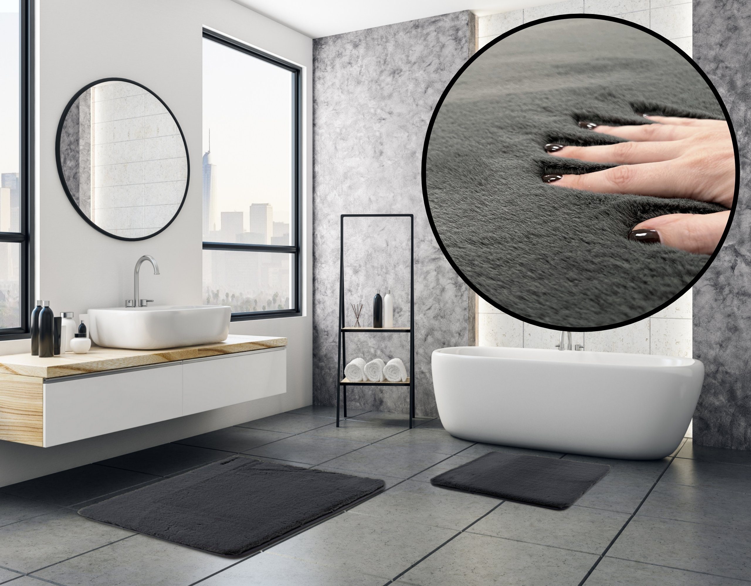 Mozato Badematte Fluffy, Höhe 25 mm, Rutschsichere Rückseite, Fußbodenheizu günstig online kaufen