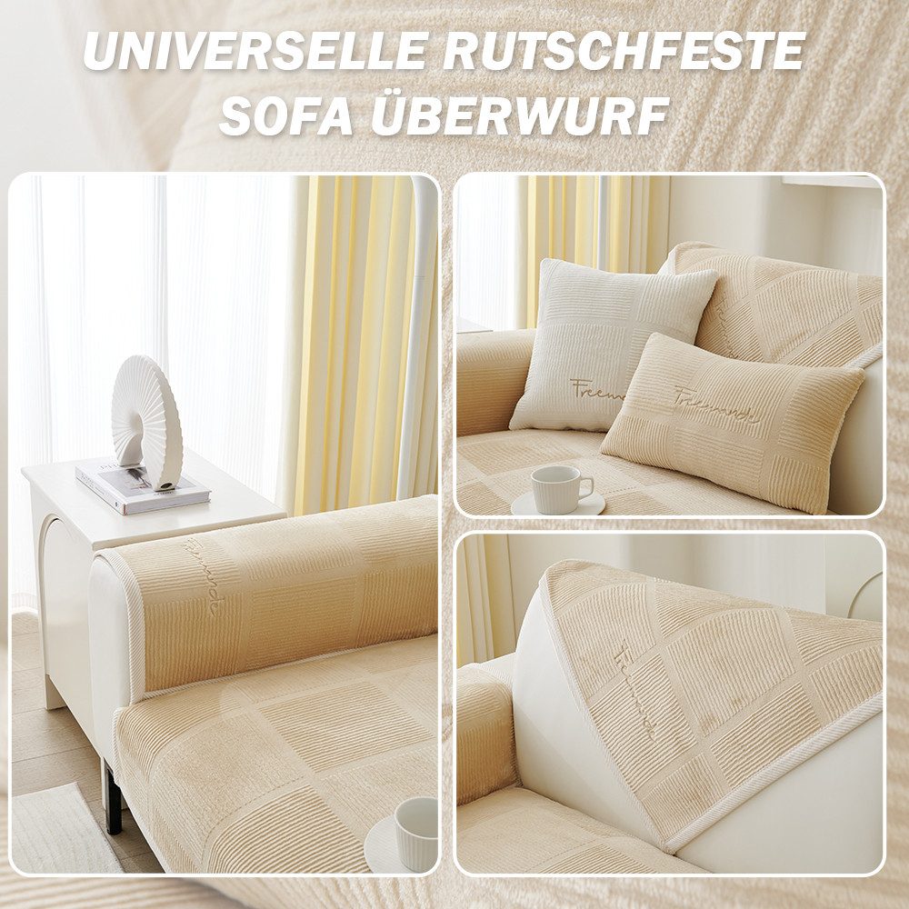 TUWENA Sofahusse Sofa Überzug 1 2 3 4 Sitzer,Sofaschoner rutschfest,CouchÜberzug L Form, Universelle Sofaüberwurf,Ecksofa Sofabezug Strapazierfähig & Waschbar