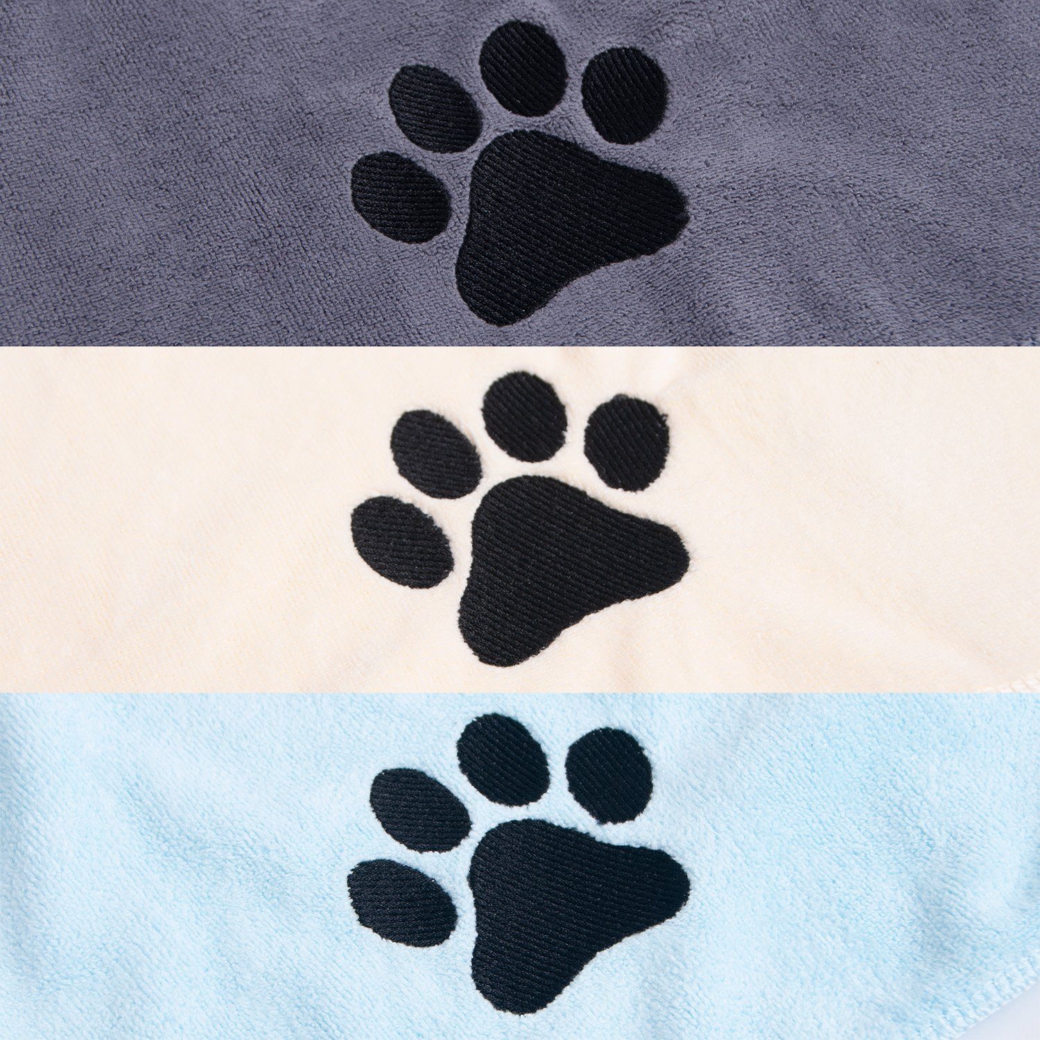 Warenhammer Hundehandtuch Mikrofaser im 3er Set 35x75 cm oder 50x100 cm / verschiedene Farben, Mikrofaser / sehr saugfähig – Bild 4 von 5