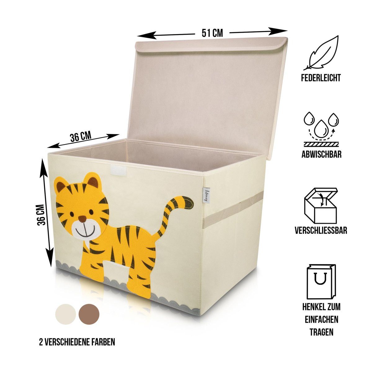 Lifeney Faltbox Aufbewahrungsbox mit Deckel Tiger, günstig online kaufen