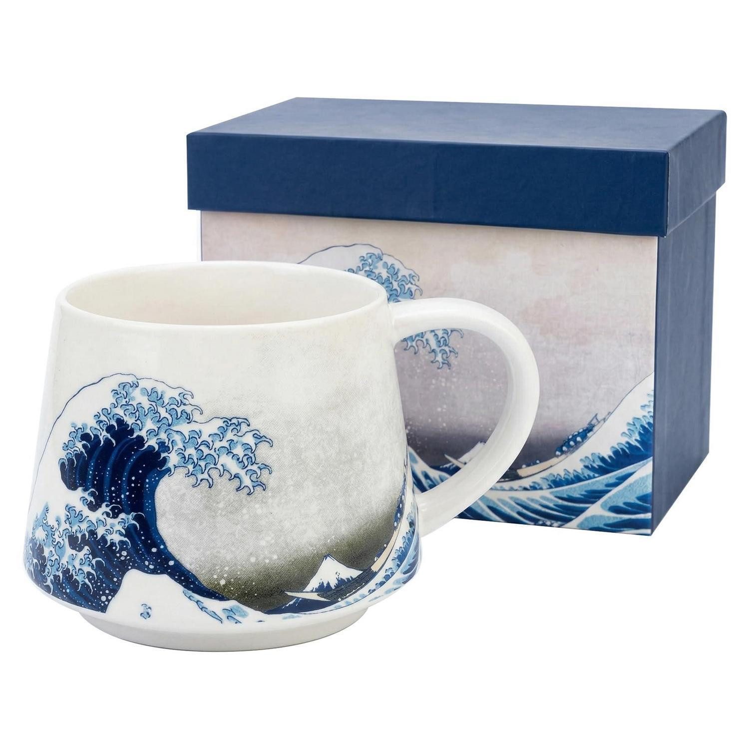 LuxusKollektion Tasse Kaffeetasse 350ml Great Wave Blau, Keramik