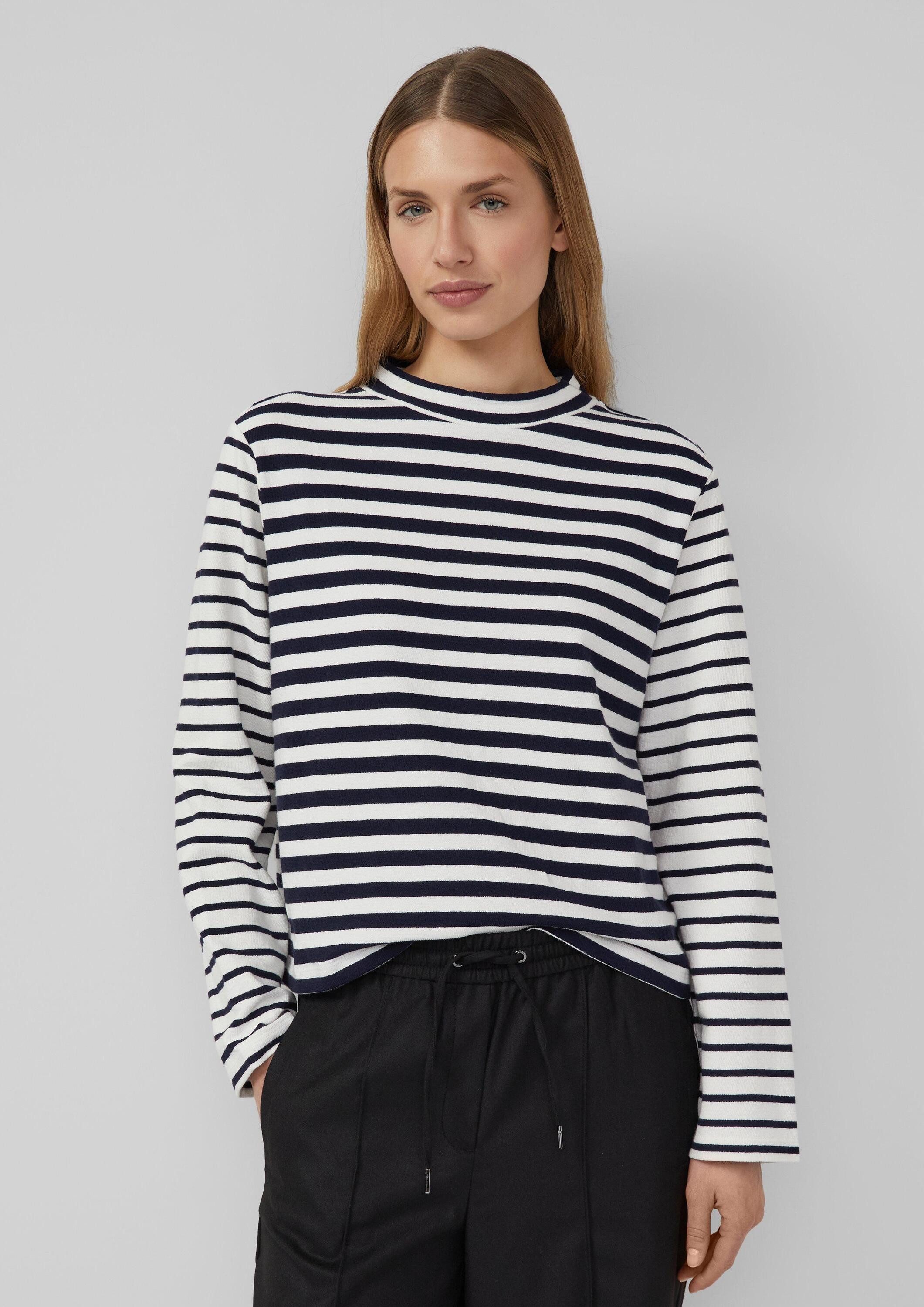 s.Oliver Sweatshirt Sweatshirt Gestreiftes Jersey-Sweatshirt mit Rundhalsau günstig online kaufen